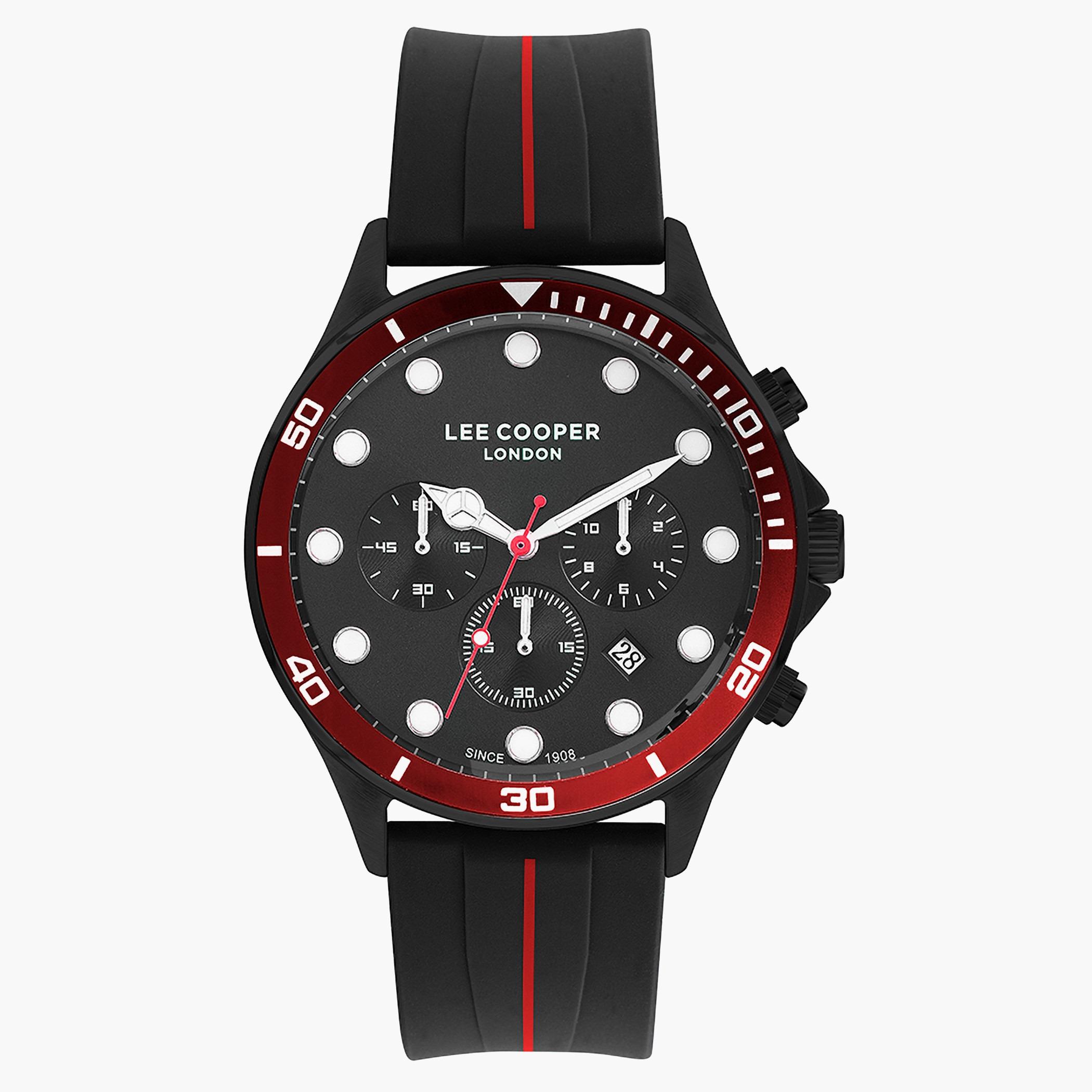 Lee Cooper Men Silicone Black Strap Chronograph Watch - LC07294.651-men-watchesandjewellery-watches-image-1
