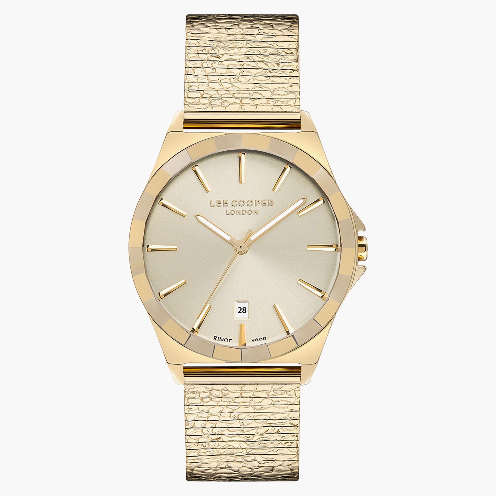 لي كوبرساعة كرونوغراف للنساء بسوار ذهبي معدني - LC07305.110-women-watchesandjewellery-watches-image-1