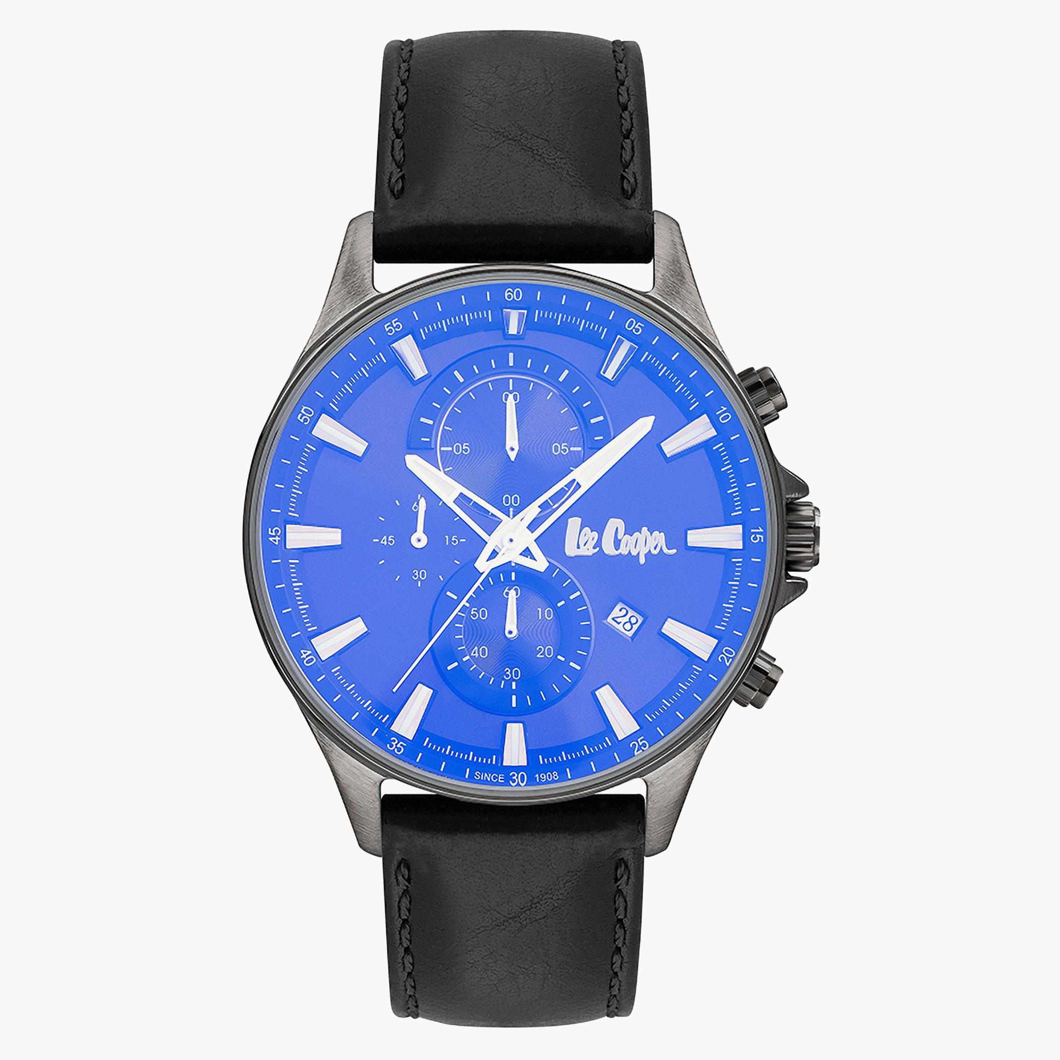 Lee Cooper Men Leather Black Strap Chronograph Watch - LC07324.061-men-watchesandjewellery-watches-image-1