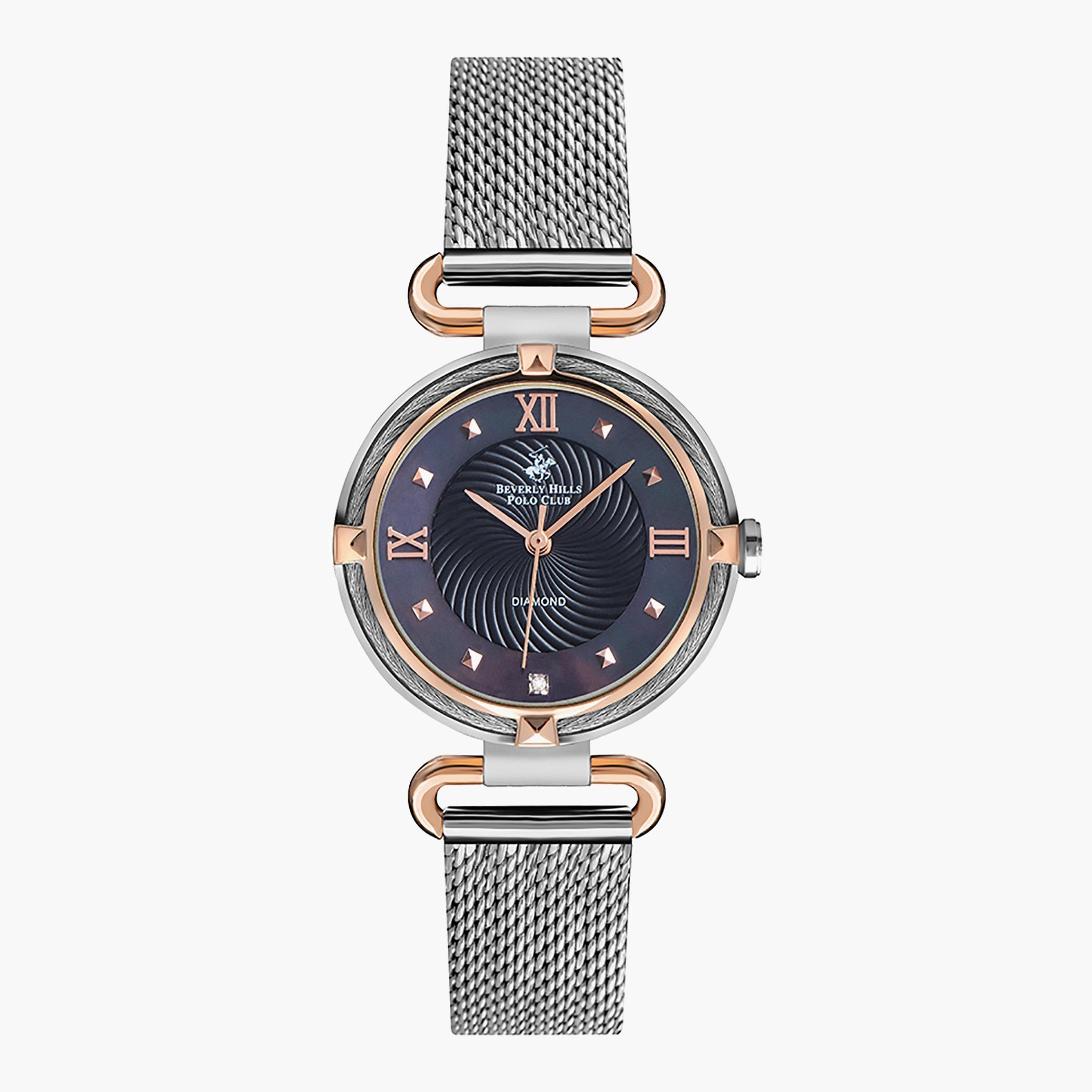 ساعة بيفرلي هيلز بولو كلب تناظرية بعقارب شبكية فضية للنساء - BP3165X.550-women-watchesandjewellery-watches-image-1