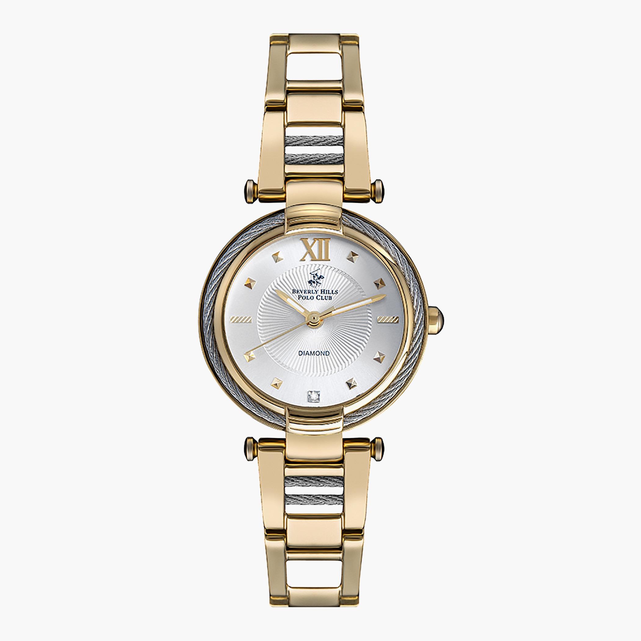 ساعة بيفرلي هيلز بولو كلب تناظرية بعقارب وسوارمعدني ذهبي للنساء - BP3177X.130-women-watchesandjewellery-watches-image-1