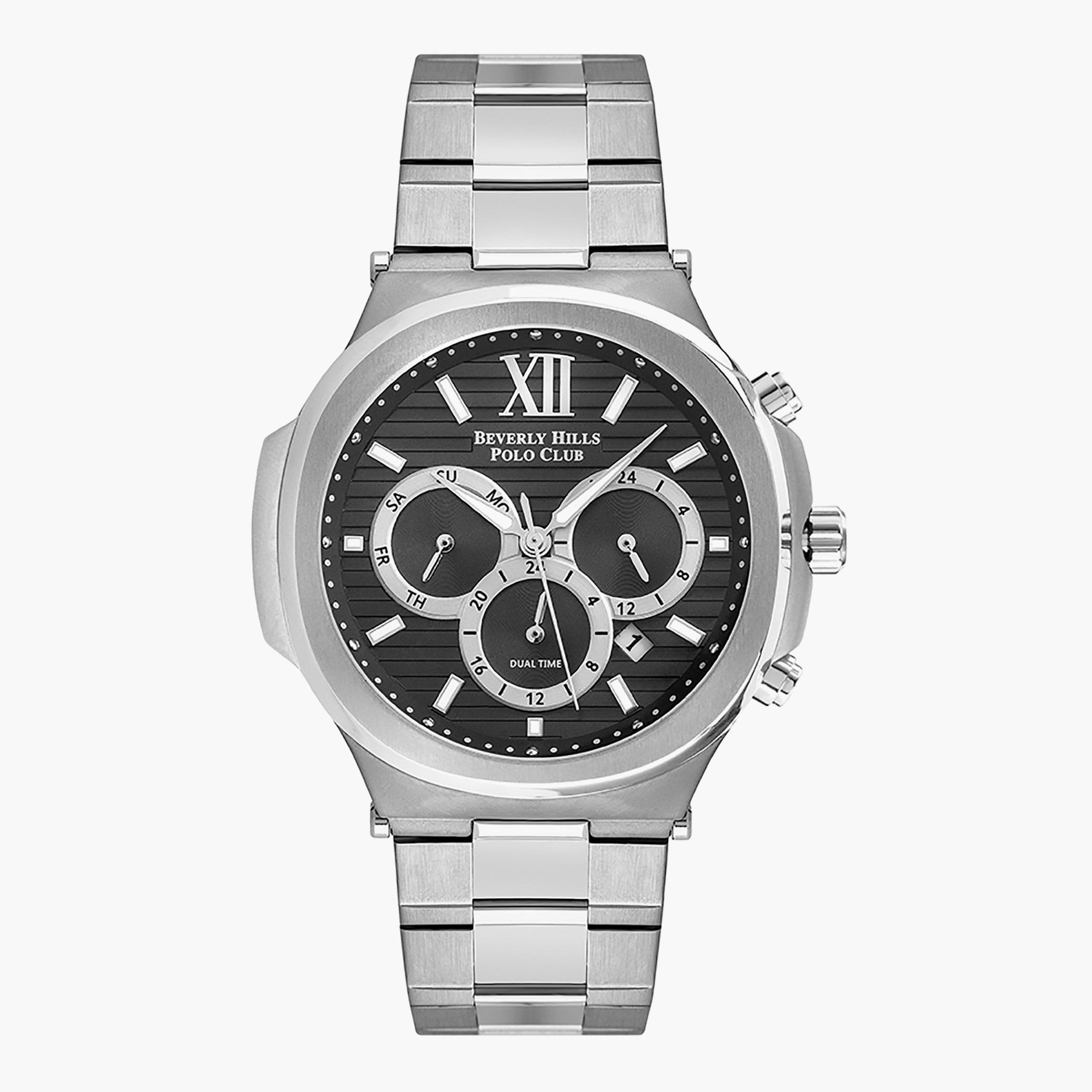 ساعة بيفرلي هيلز بولو كلب كرونوغراف بسوار فضي من المعدن للرجال - BP3216X.350-men-watchesandjewellery-watches-image-1