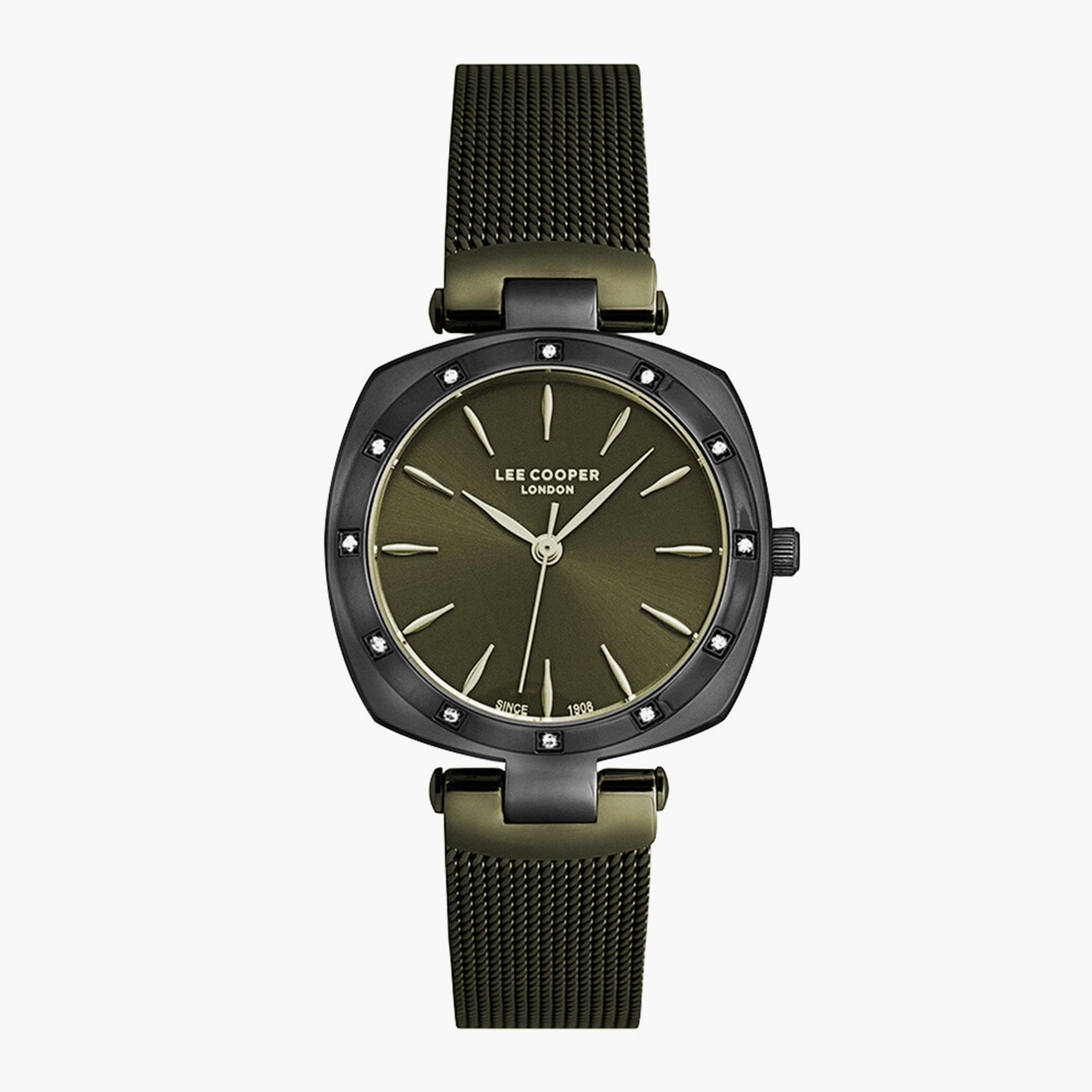 Lee Cooper Women Mesh Green Strap Analog Watch - LC07066.670-women-watchesandjewellery-watches-image-1