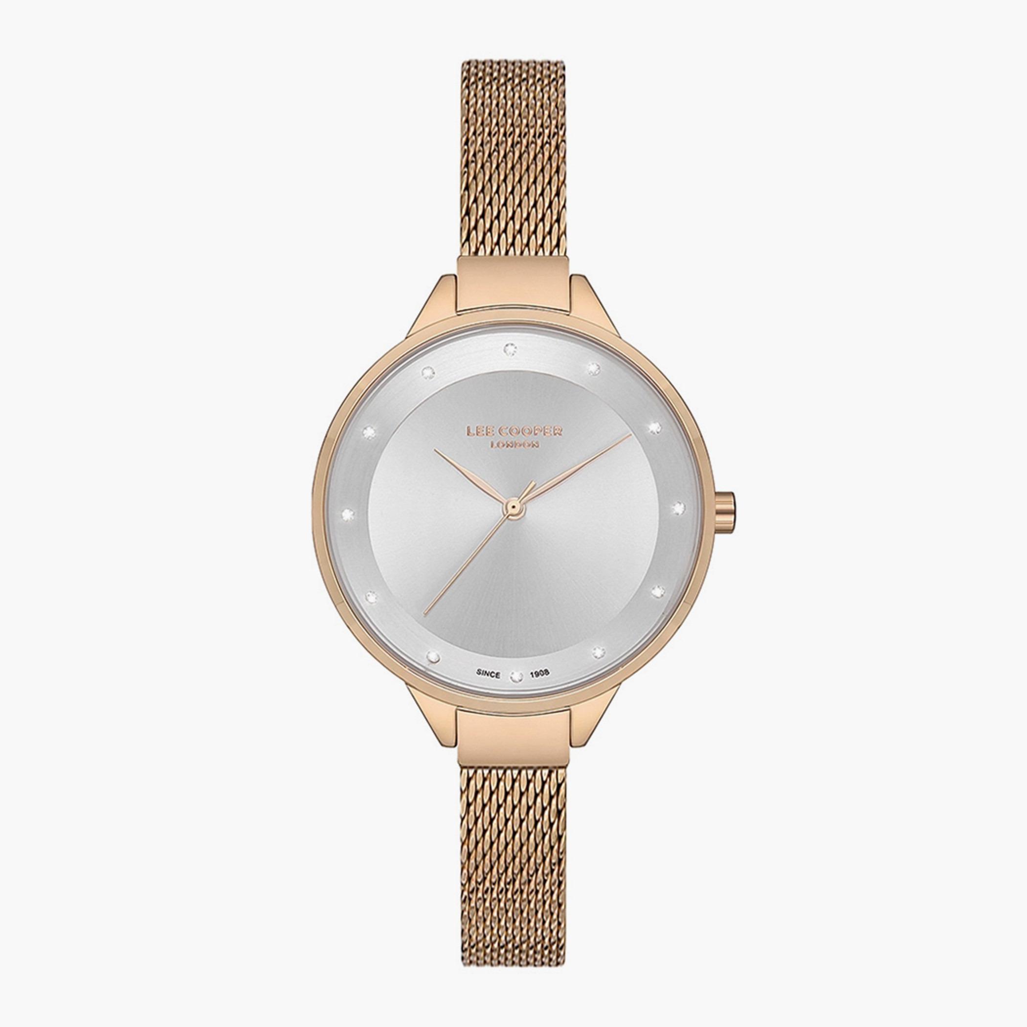 ساعة لي كوبر التناظرية للنساء بسوار ذهبي بعقارب - LC07124.130-women-watchesandjewellery-watches-image-1