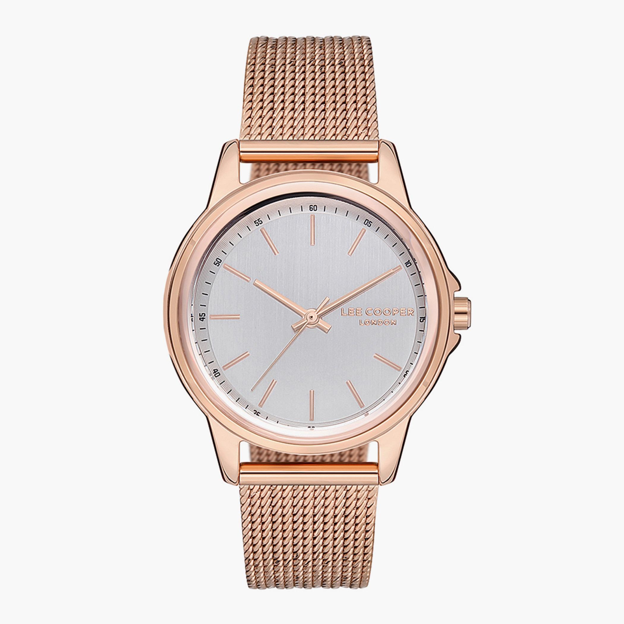 لي كوبر ساعة للنساء بسوار ذهبي وردي معدني - LC07130.430-women-watchesandjewellery-watches-image-1