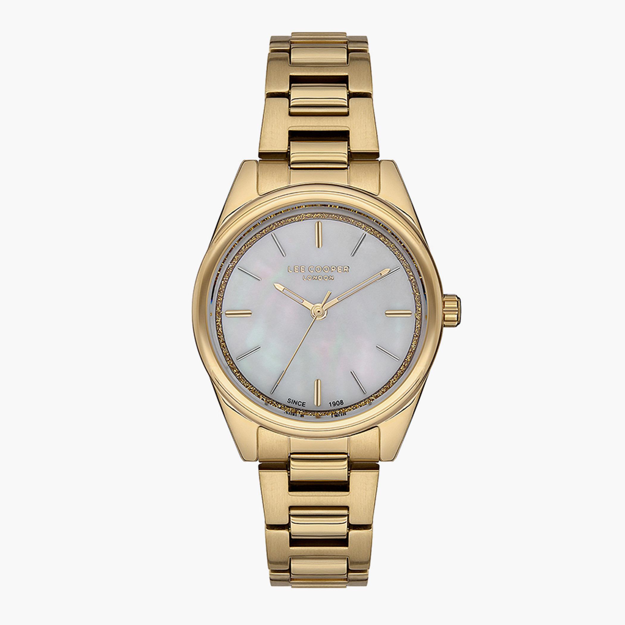 ساعة لي كوبر التناظرية للرجال بسوار ذهبي وسوار معدني - LC07157.120 -men-watchesandjewellery-watches-image-1