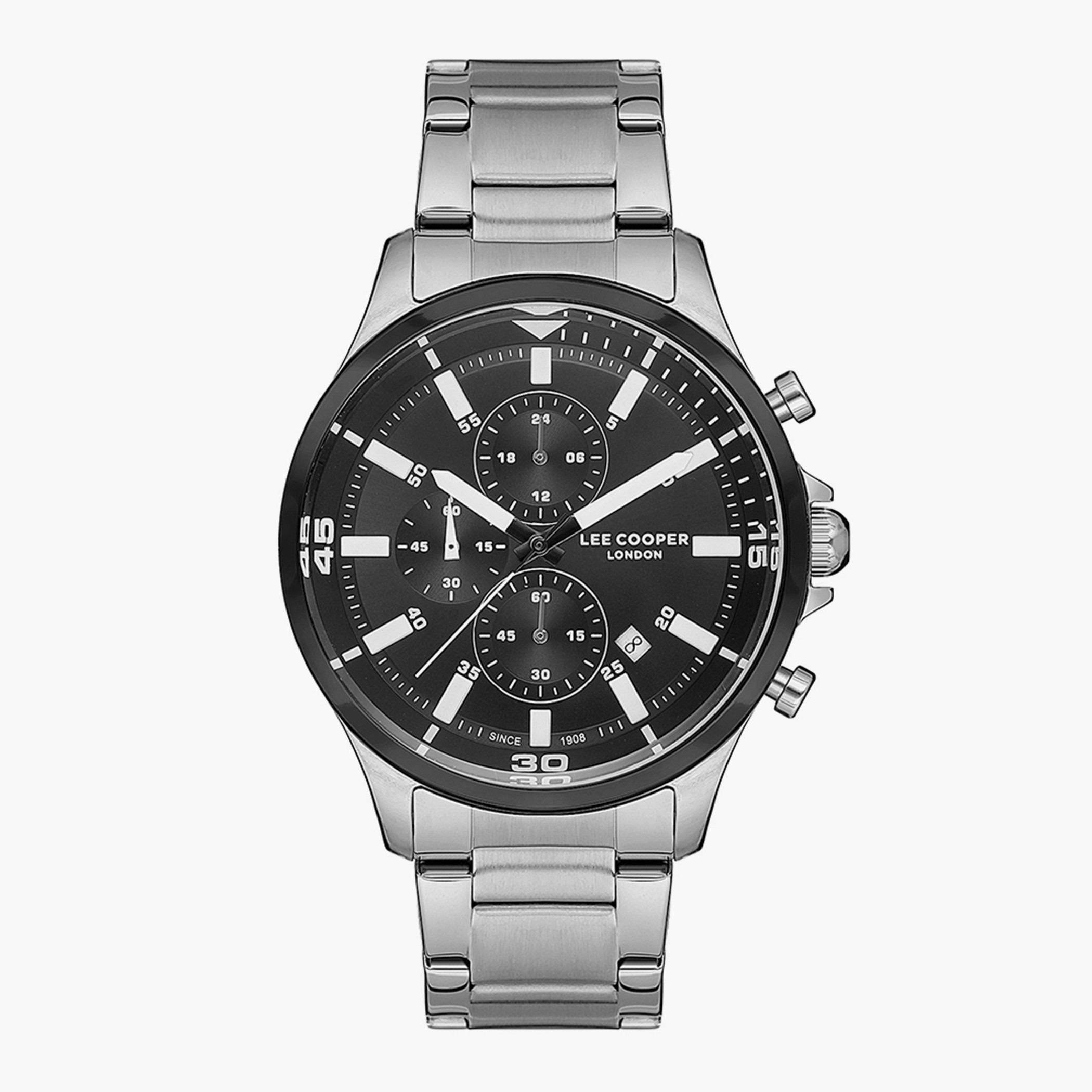 ساعة لي كوبر للرجال كرونوغراف بسوار معدني فضي - LC07179.350 -men-watchesandjewellery-watches-image-1