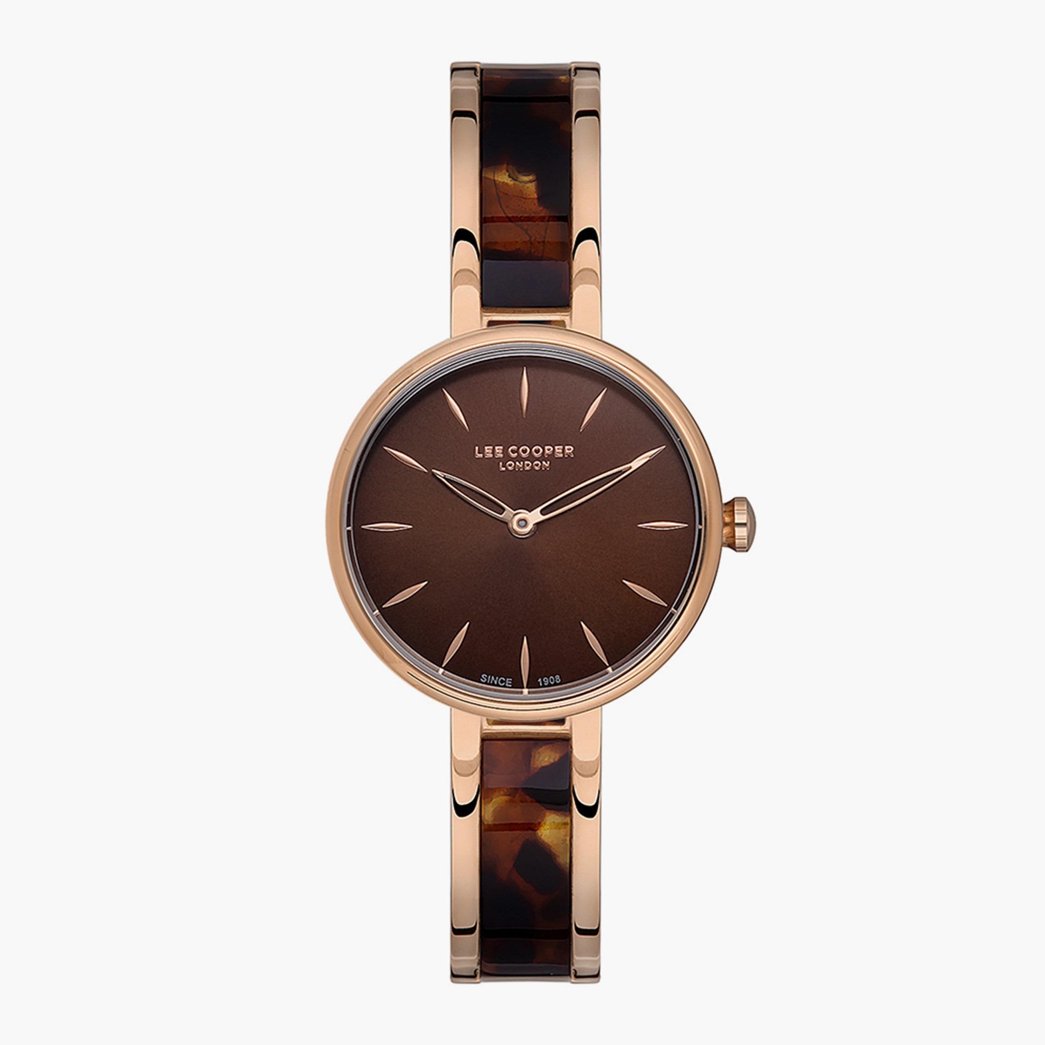 Lee Cooper Women Metal Brown & Gold Strap Analog Watch - LC07187.440-women-watchesandjewellery-watches-image-1