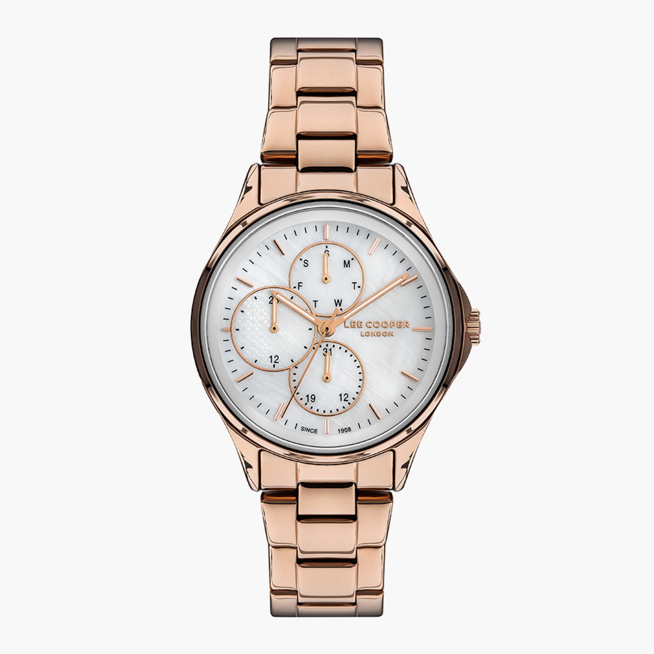 لي كوبر ساعة تناظرية للنساء بسوار من الذهب الوردي والمعدن - LC07244.420 -women-watchesandjewellery-watches-image-1