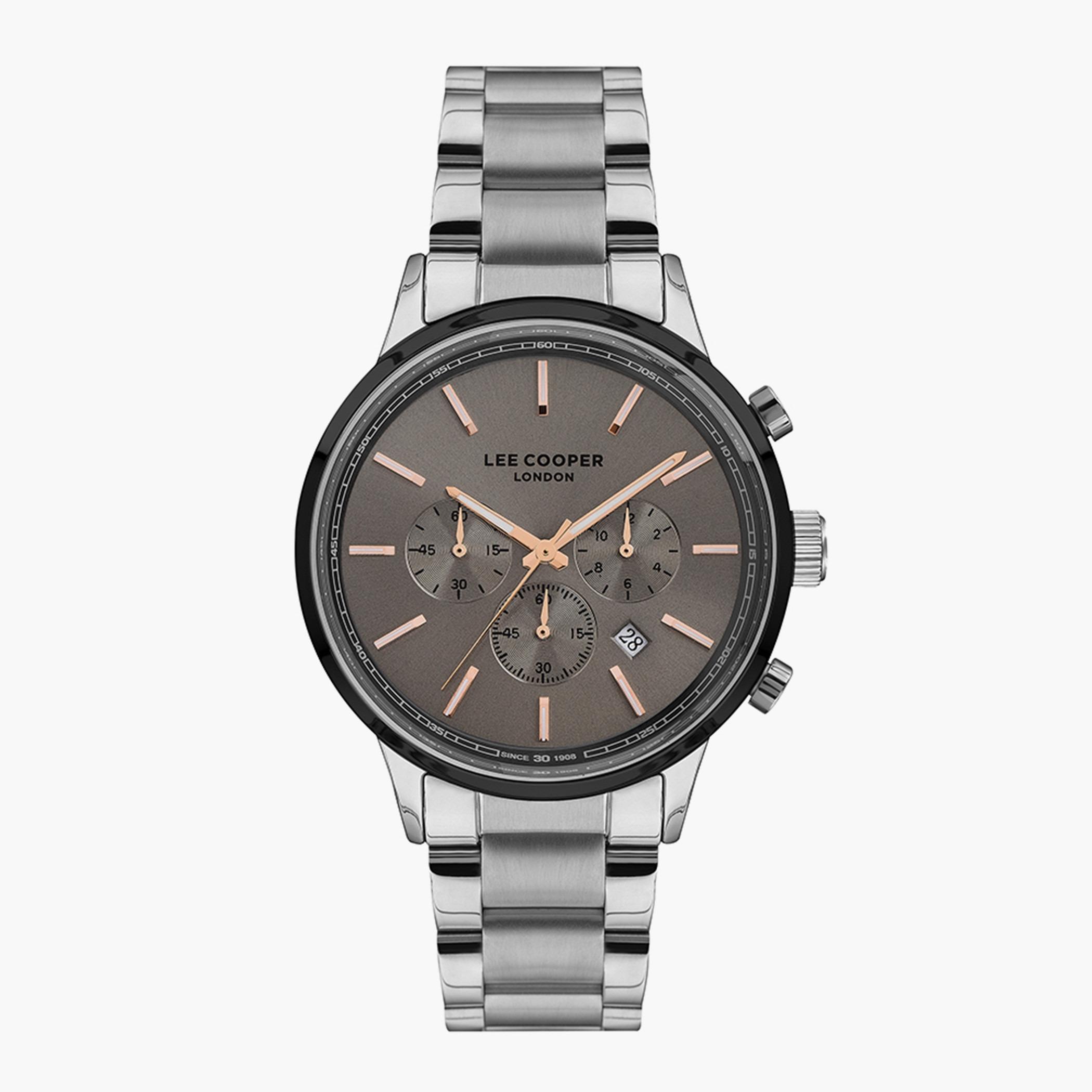 ساعة لي كوبر كرونوغراف بسوار معدني فضي للرجال - LC07276.360 -men-watchesandjewellery-watches-image-1