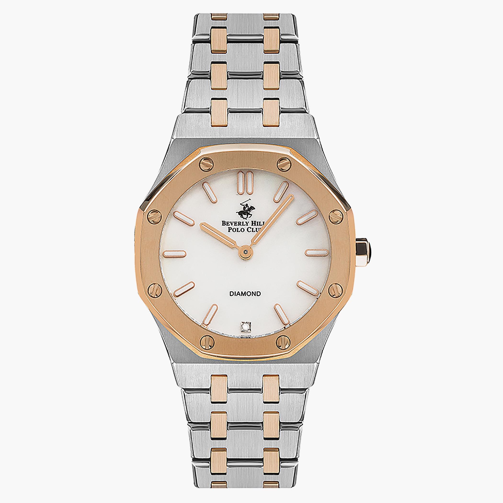 ساعة بيفرلي هيلز بولو كلوب من انالوج للنساء بسوار معدن فضي وذهبي وردي - BP3161X.520-women-watchesandjewellery-watches-image-1