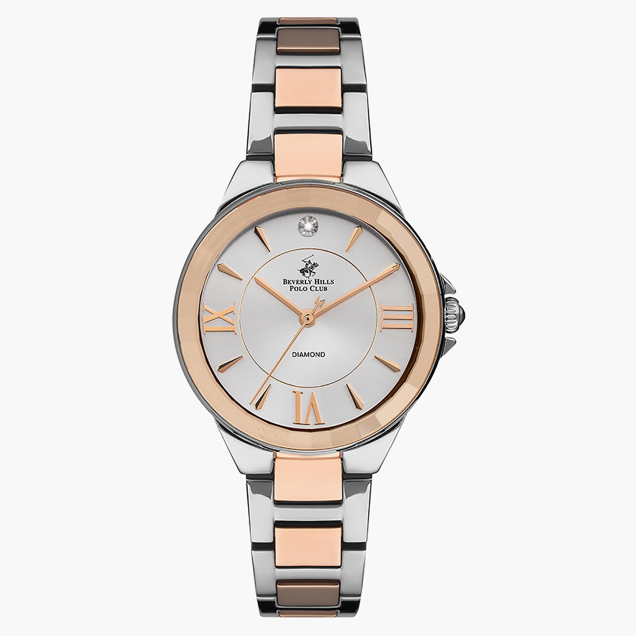 ساعة بيفرلي هيلز بولو كلوب من انالوج للنساء بسوار معدن فضي وذهبي وردي - BP3228X.530-women-watchesandjewellery-watches-image-1