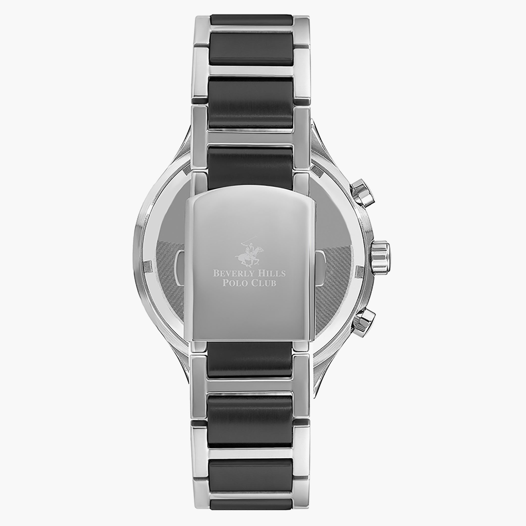 ساعة بيفرلي هيلز بولو كلوب من كرونوغراف للرجال بسوار معدني فضي و اسود - BP3234X.350-men-watchesandjewellery-watches-image-3