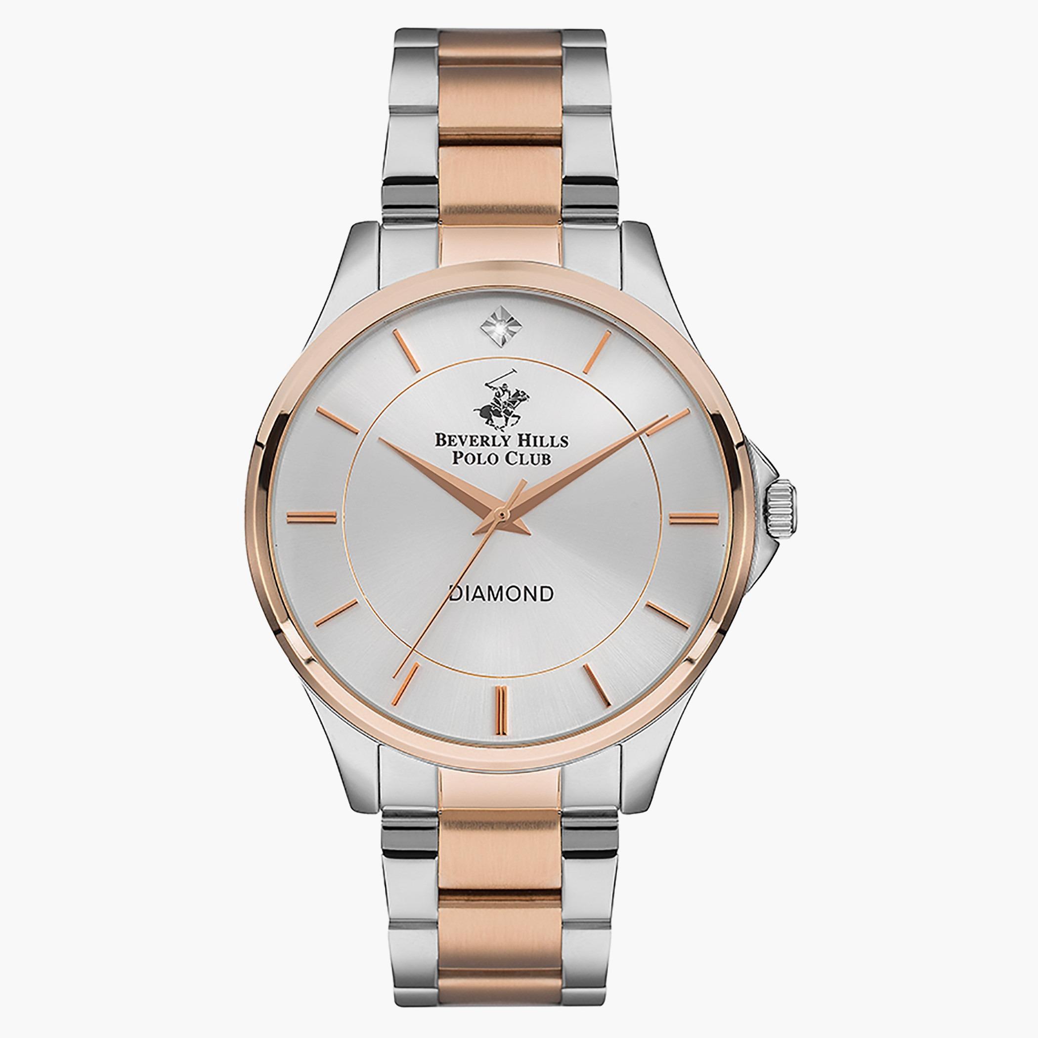 ساعة بيفرلي هيلز بولو كلوب من انالوج للرجال بسوار معدن فضي وذهبي وردي - BP3239X.530-men-watchesandjewellery-watches-image-1