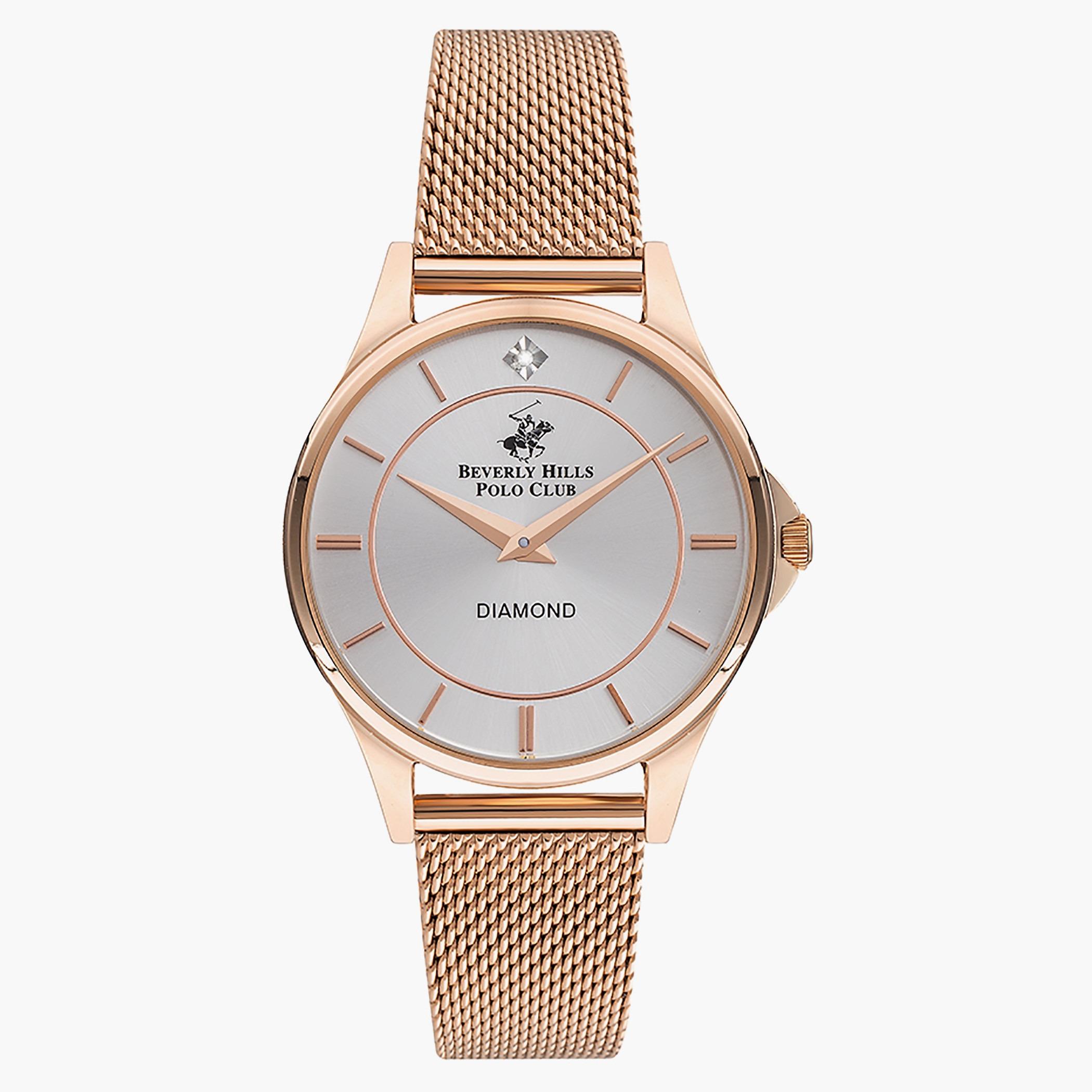 ساعة بيفرلي هيلز بولو كلوب من انالوج بسوار ذهبي وردي شبكي للنساء - BP3242X.430-women-watchesandjewellery-watches-image-1