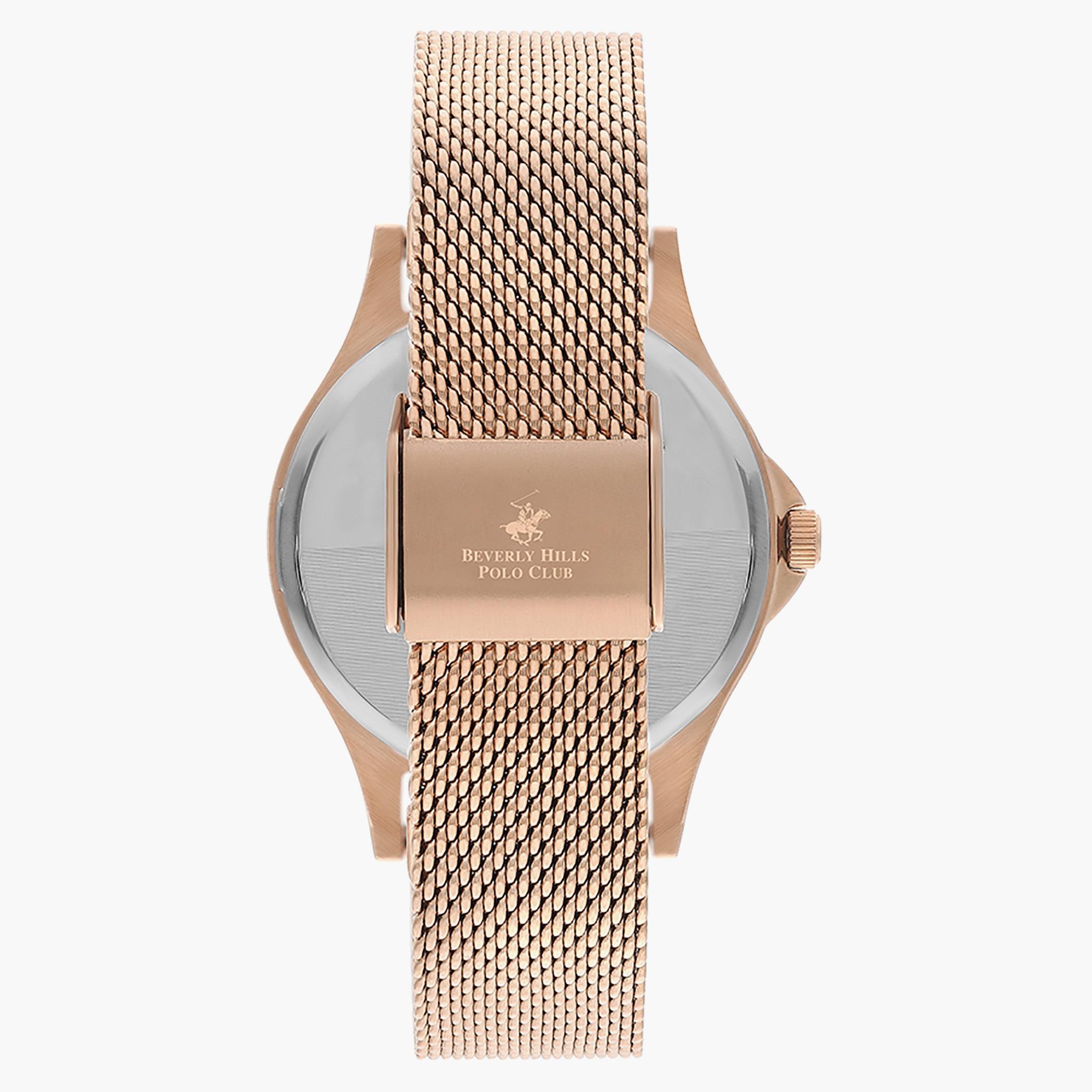 ساعة بيفرلي هيلز بولو كلوب من انالوج بسوار ذهبي وردي شبكي للنساء - BP3242X.430-women-watchesandjewellery-watches-image-3