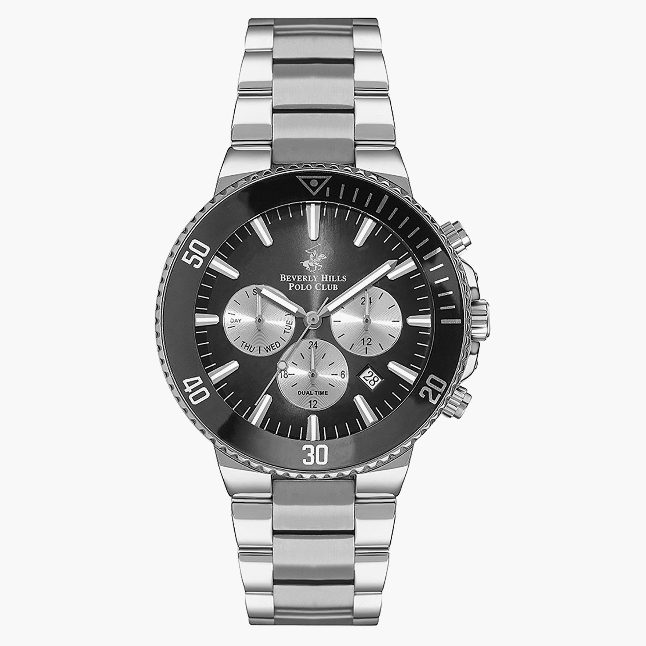 ساعة بيفرلي هيلز بولو كلوب من كرونوغراف للرجال بسوار معدني فضي - BP3247X.350-men-watchesandjewellery-watches-image-1