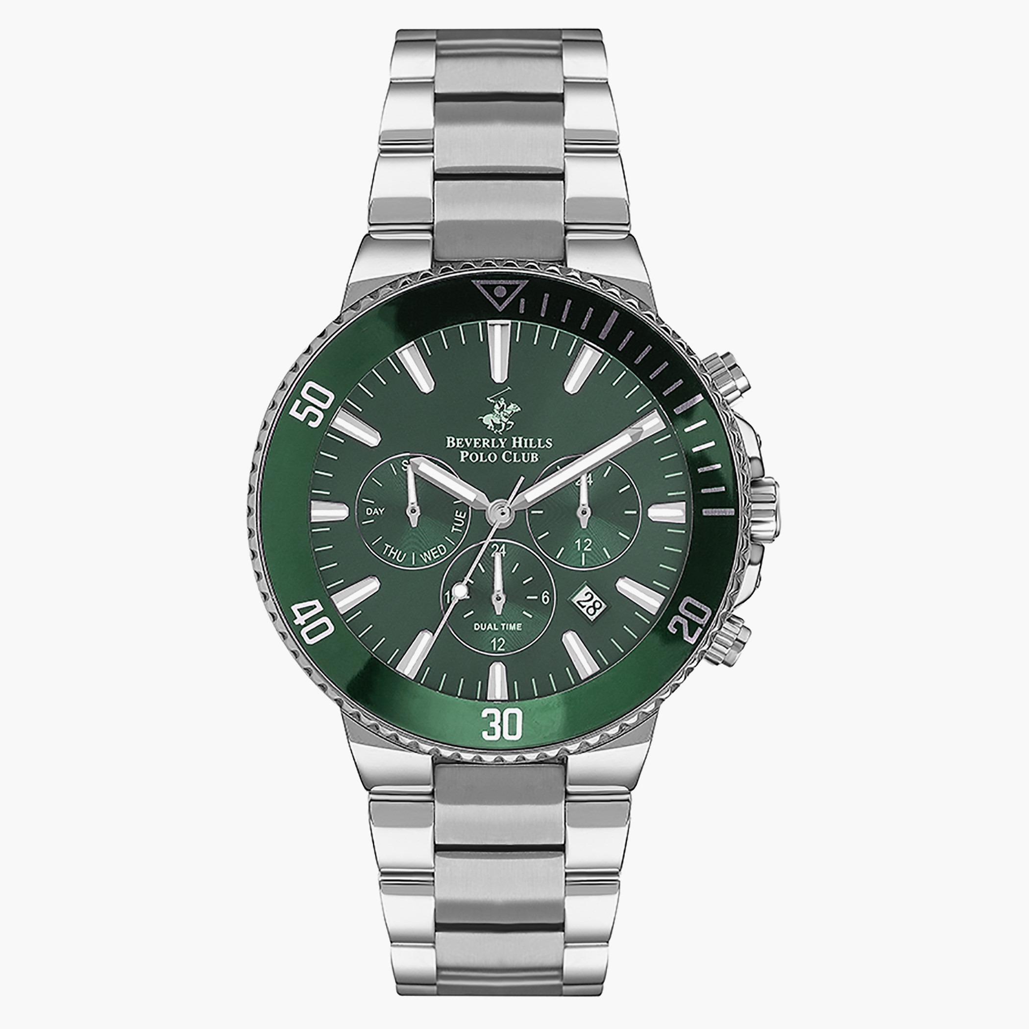 ساعة كرونوغراف من بيفرلي هيلز بولو كلوب بسوار ميتال مع لون فضي للرجال - BP3247X.370-men-watchesandjewellery-watches-image-1