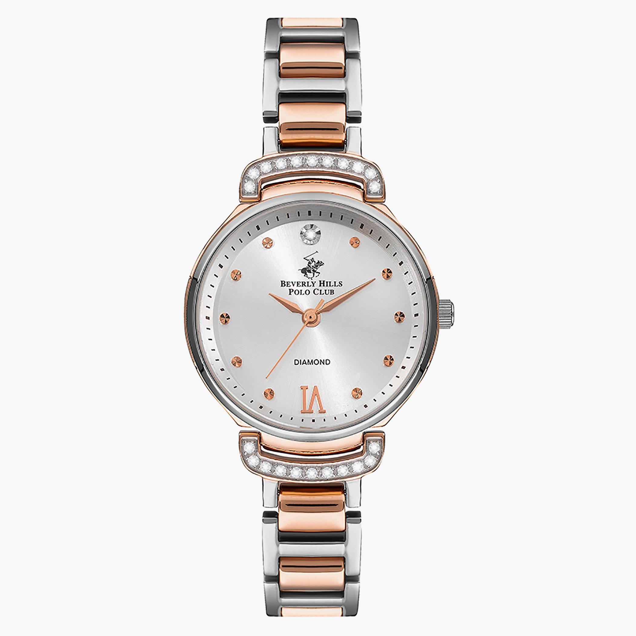ساعة بيفرلي هيلز بولو كلوب من انالوج للنساء بسوار معدن فضي وذهبي وردي - BP3268X.530-women-watchesandjewellery-watches-image-1