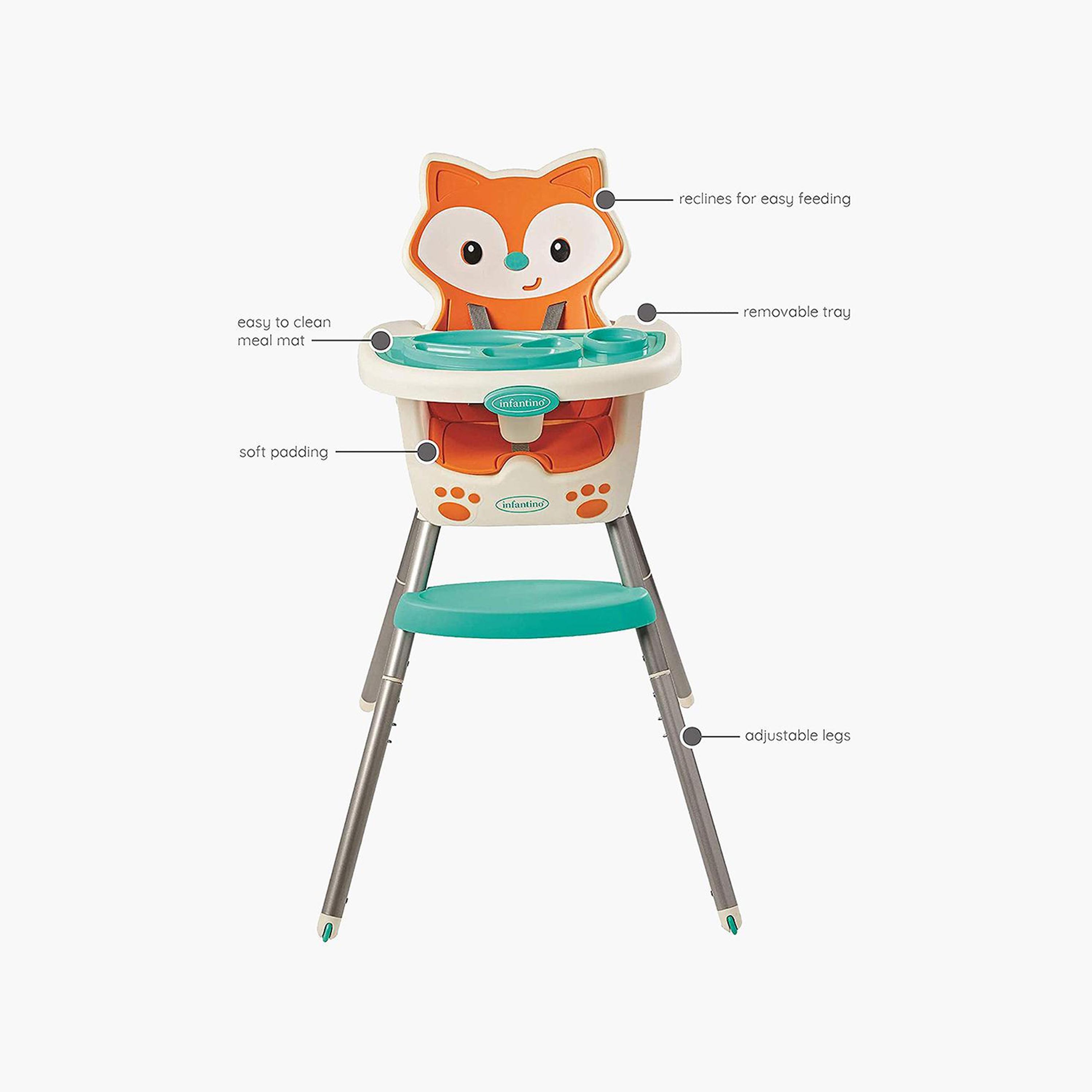 كرسي مرتفع قابل للتحول 4 في 1 جرو وذ مي من إنفانتينو-baby-feeding-highchairsandboosters-image-2