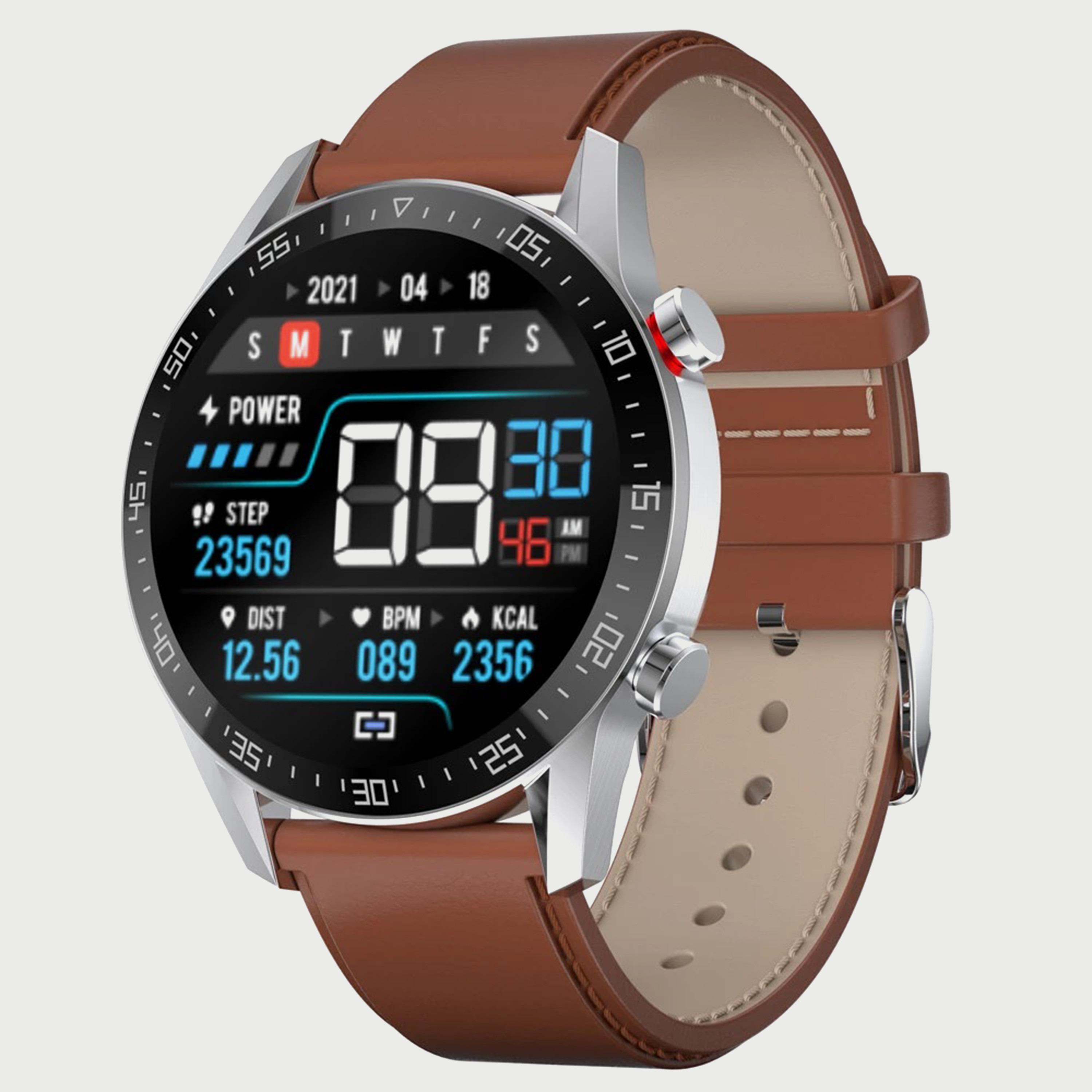 ساعة ذكية بسوار بني للجنسين من كينيث سكوت - KS-SK7PLUS-electronics-smartwatches-image-1