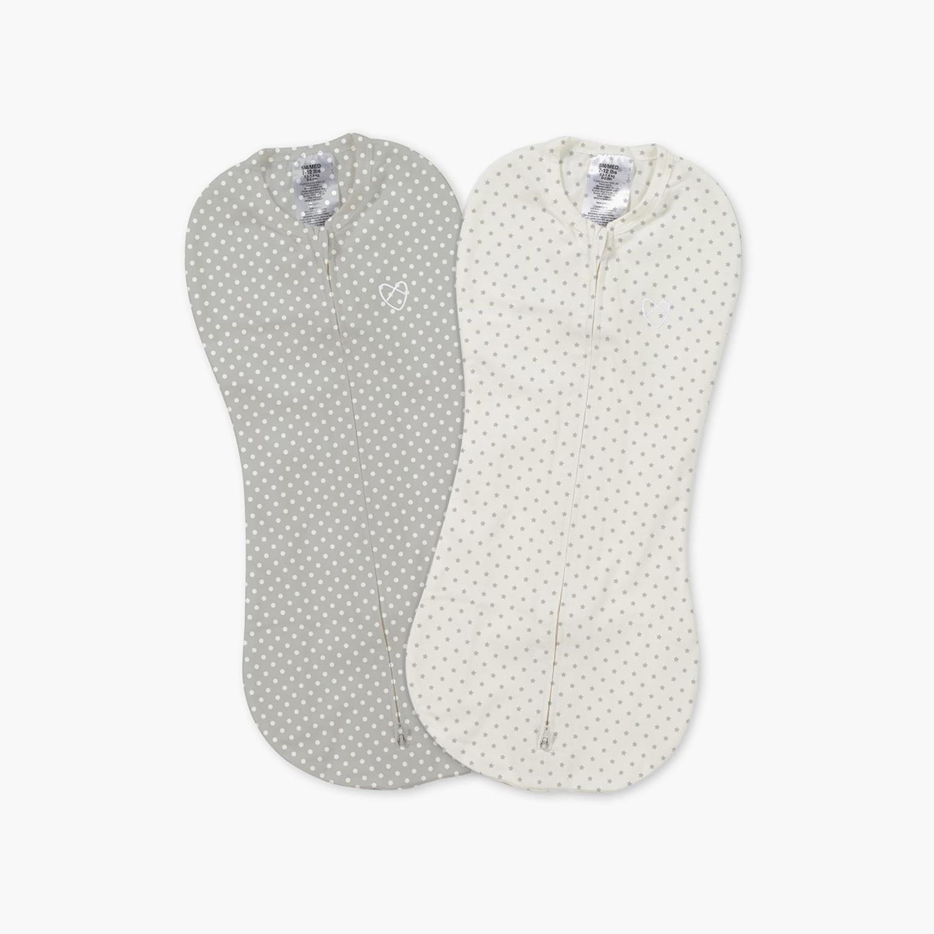 قماط سوادل بود بطبعات منقطة من سمر إنفانت - طقم من قطعتين-baby-nursery-blanketsandswaddles-swaddlesandsleepingbags-image-1