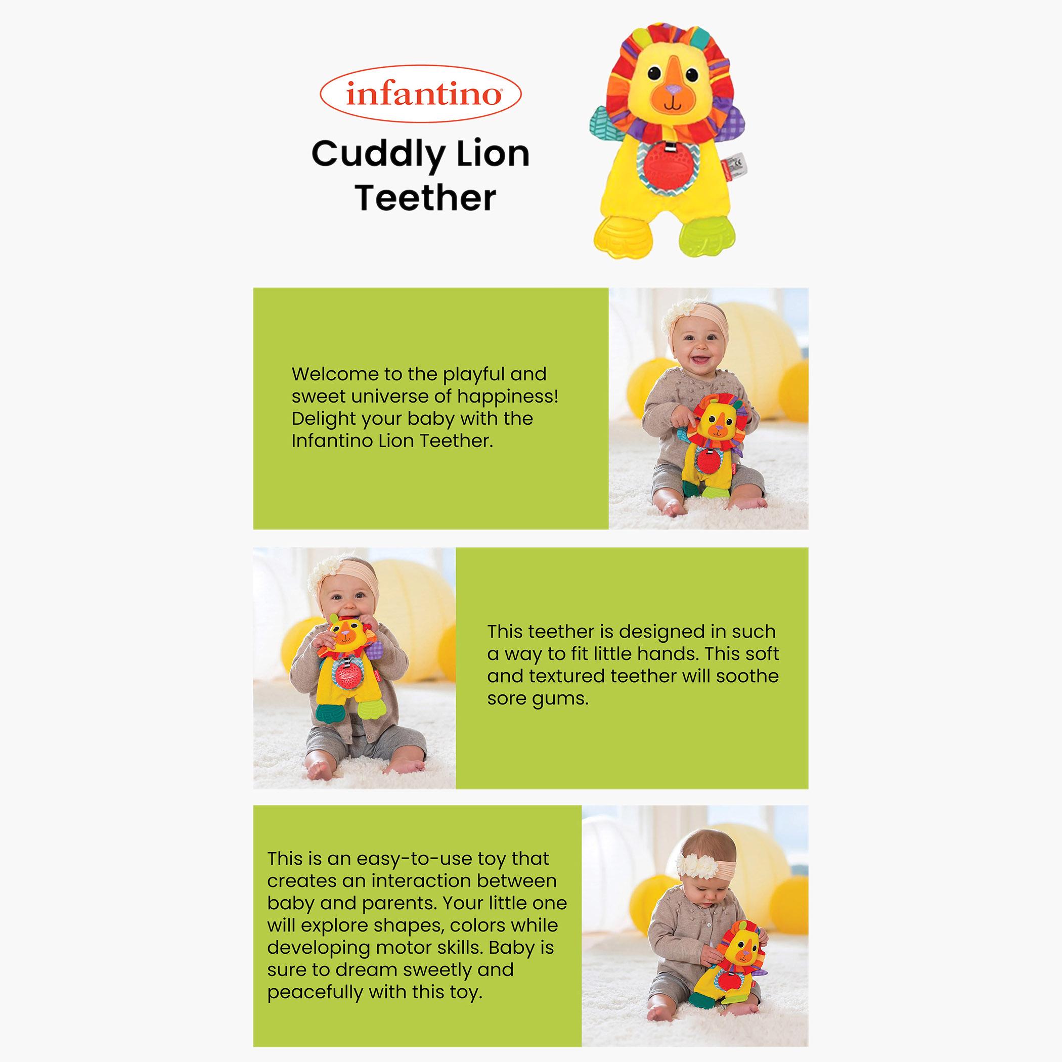 Infantino Cuddly Lion Teether - 0-12 months-baby-feeding-teethers-image-4