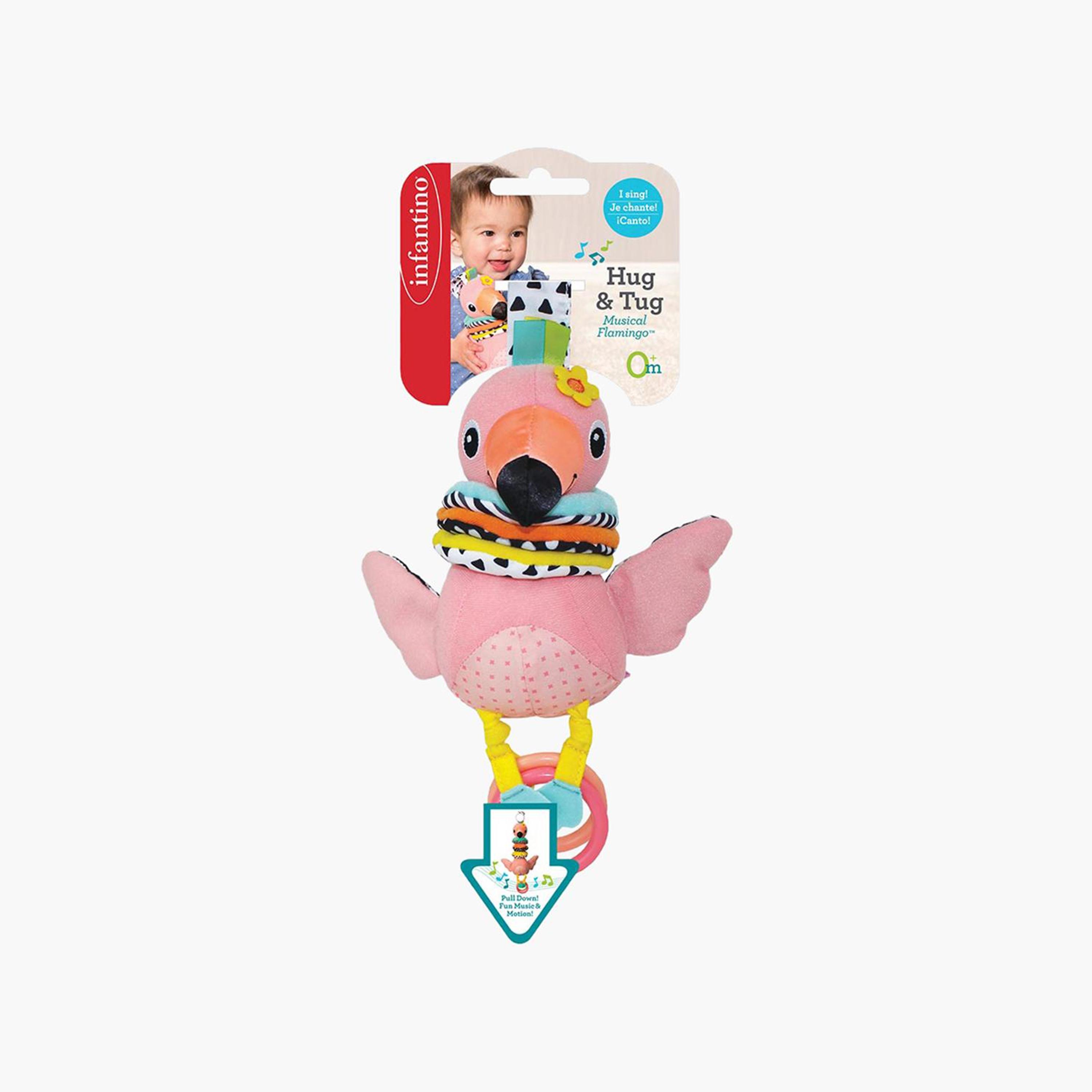 Infantino Hug and Tug Musical Flamingo-toys-babyandtoddlertoys-strollertoys-image-2