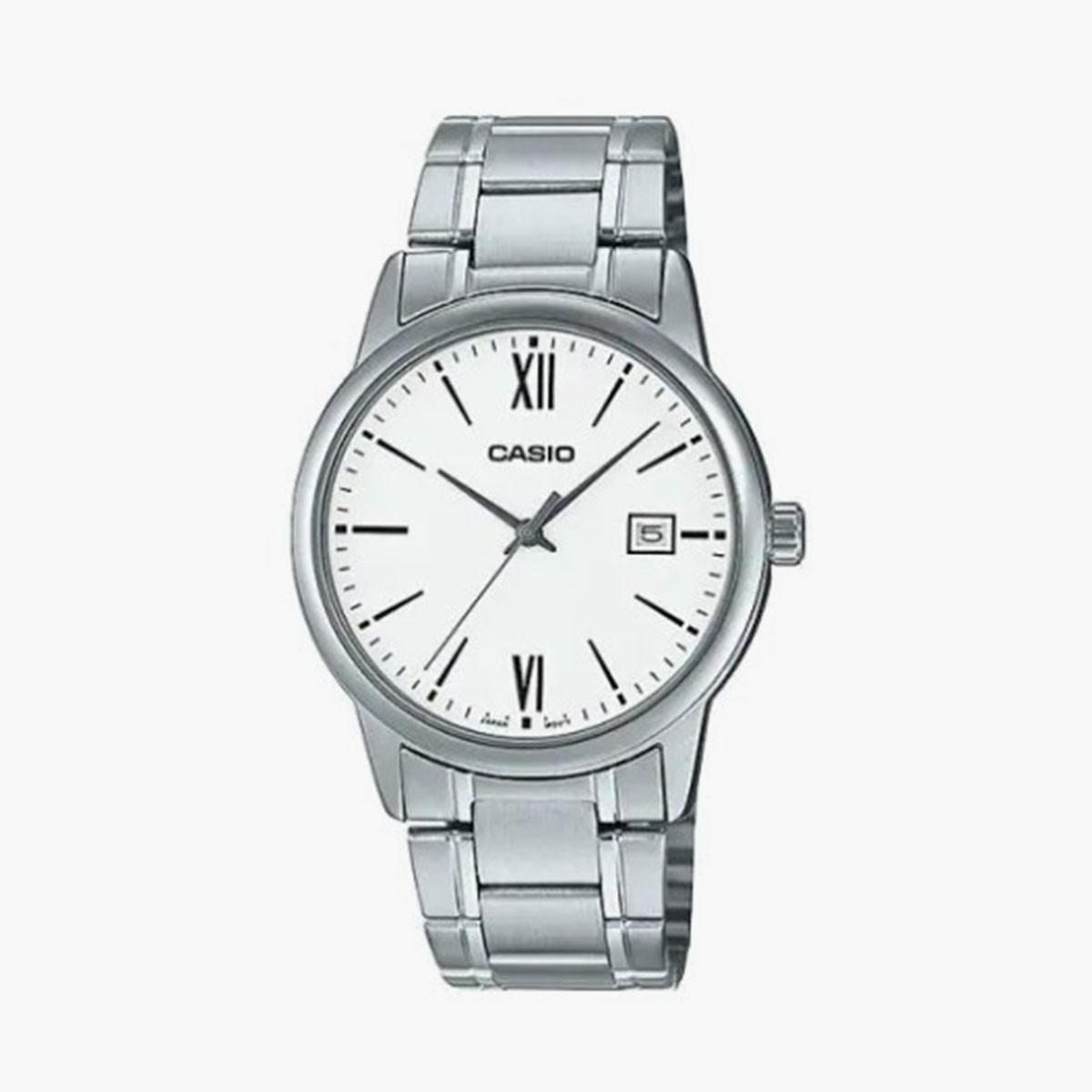 Casio Men Silver Strap Analog Watch - MTP-V002D-7B3UDF-men-watchesandjewellery-watches-image-1