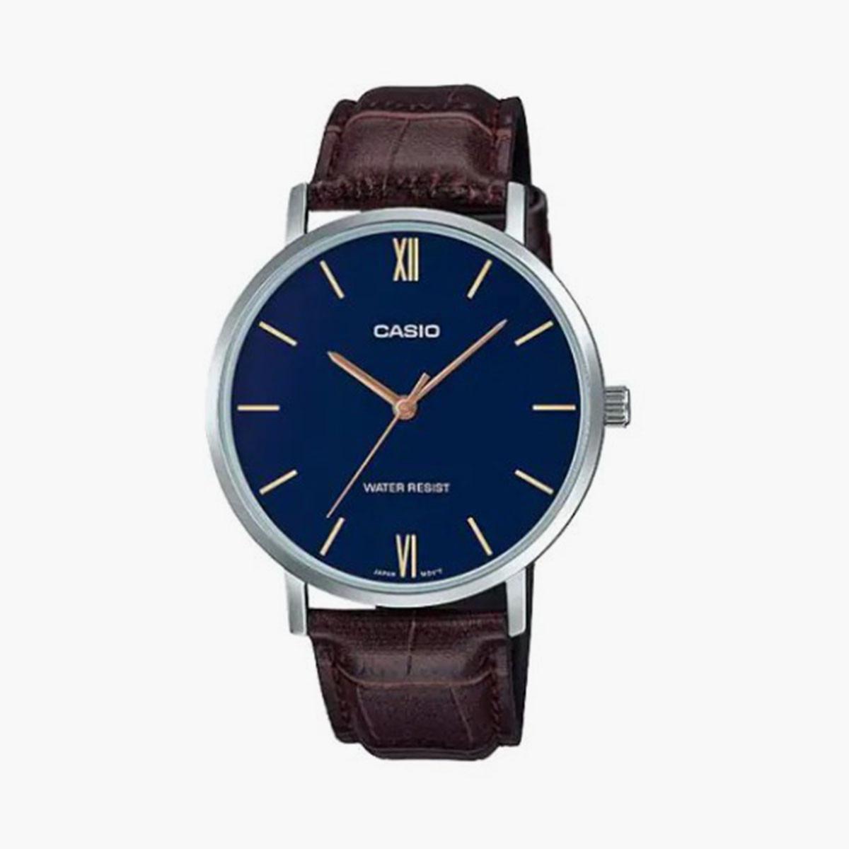 ساعة انالوج من كاسيو للرجال بسوار بني غامق - MTP-VT01L-2BUDF-men-watchesandjewellery-watches-image-1