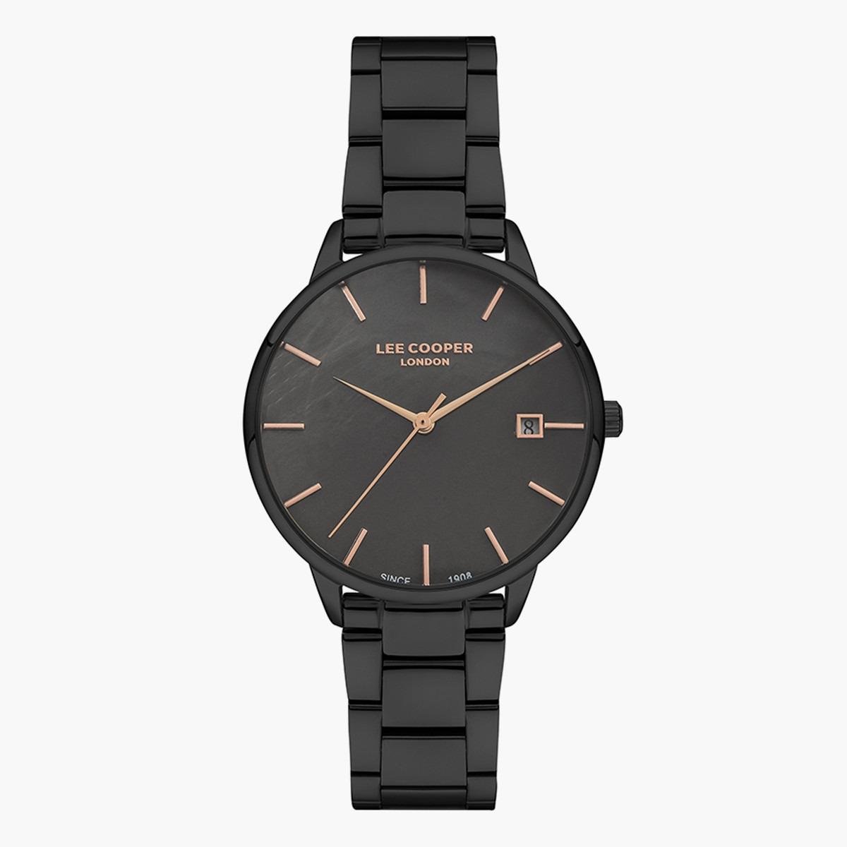 ساعة أنالوج من لي كوبر بمينا أسود للنساء - LC07302.660-women-watchesandjewellery-watches-image-1