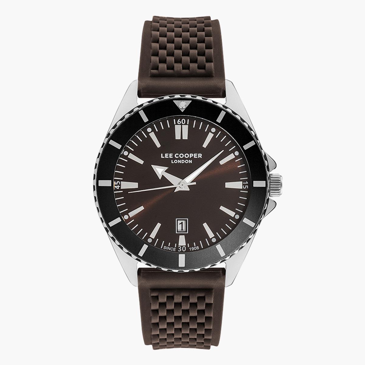 ساعة أنالوج من لي كوبر بمينا بني غامق للرجال - LC07361.377-men-watchesandjewellery-watches-image-1
