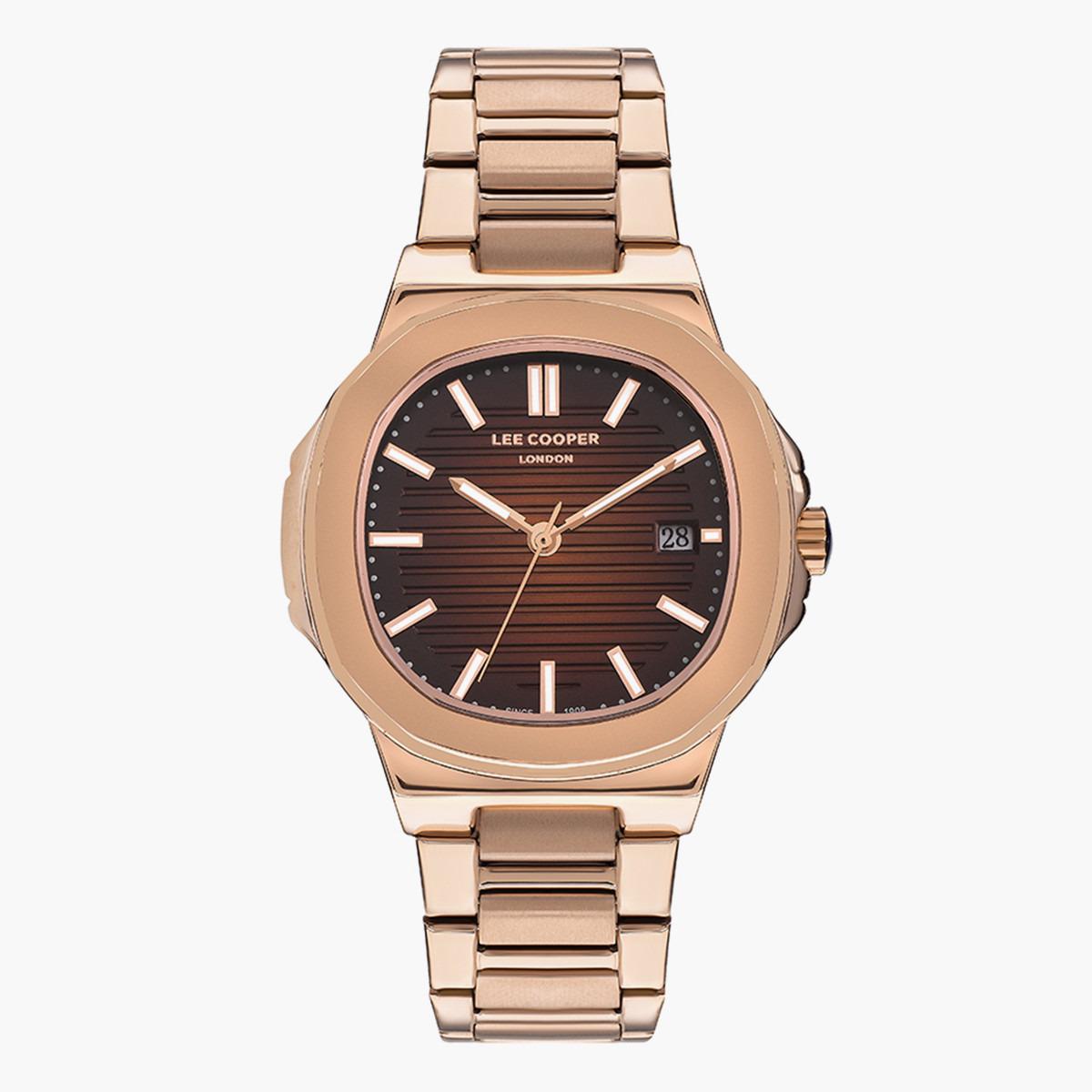 ساعة أنالوج من لي كوبر بمينا بني غامق للرجال - LC07368.460-men-watchesandjewellery-watches-image-1