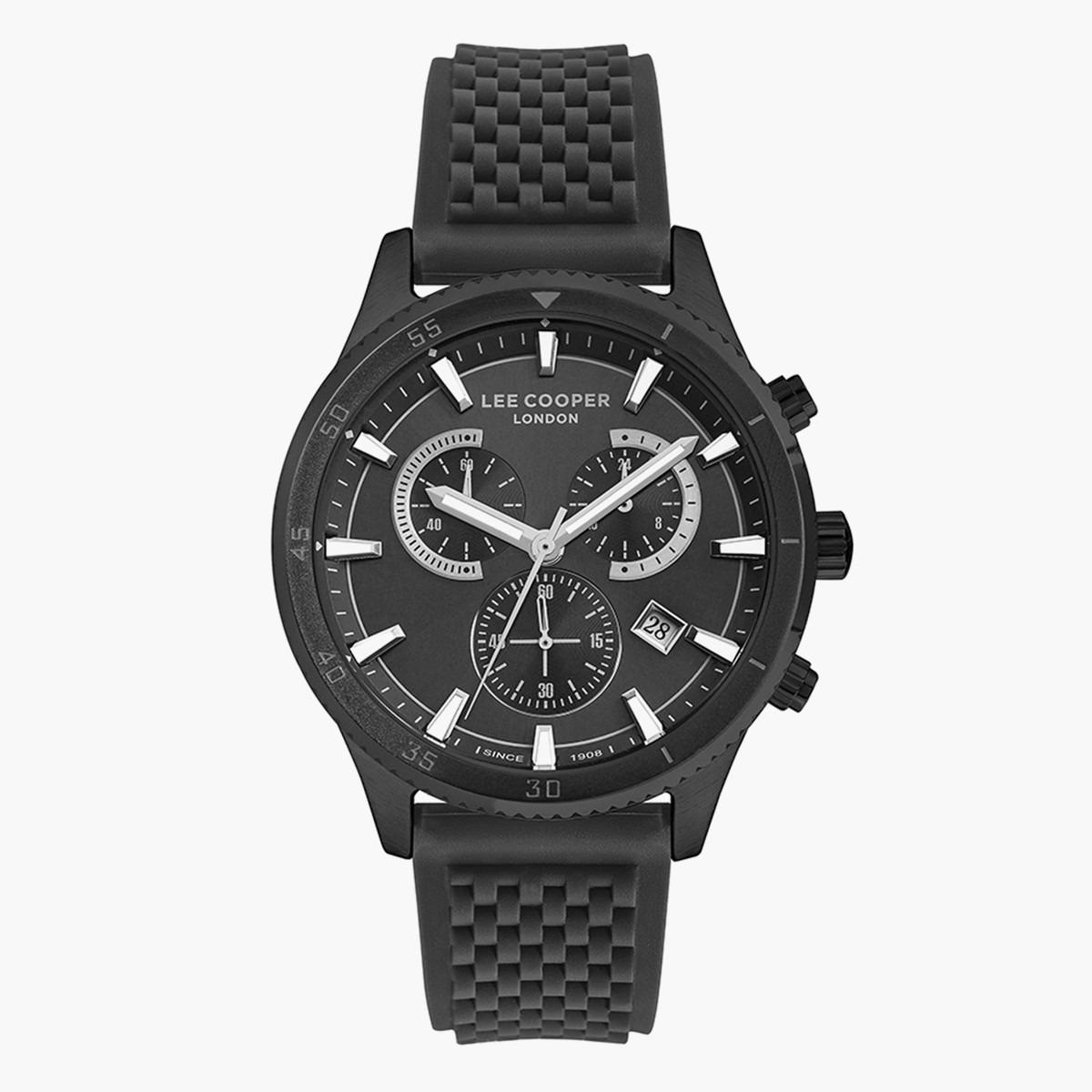 ساعة كرونوغراف من لي كوبر بمينا غون ميتال للرجال - LC07373.661-men-watchesandjewellery-watches-image-1