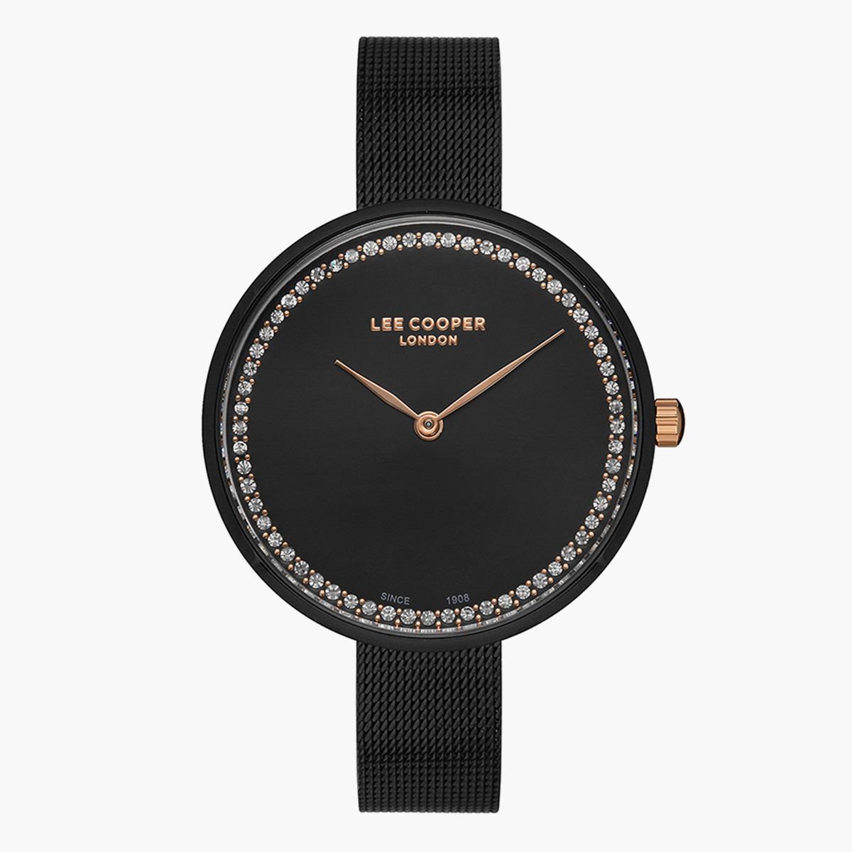 ساعة أنالوج من لي كوبر بمينا أسود للنساء - LC07344.650-women-watchesandjewellery-watches-image-1