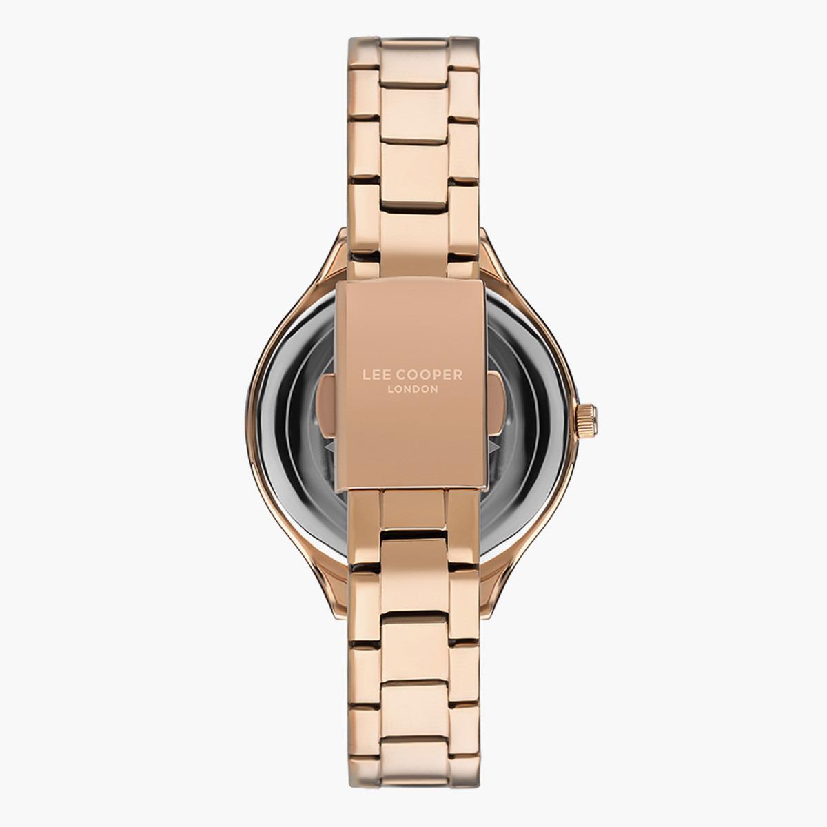 ساعة أنالوج من لي كوبر بمينا ذهبي وردي للنساء - LC07389.410-women-watchesandjewellery-watches-image-3