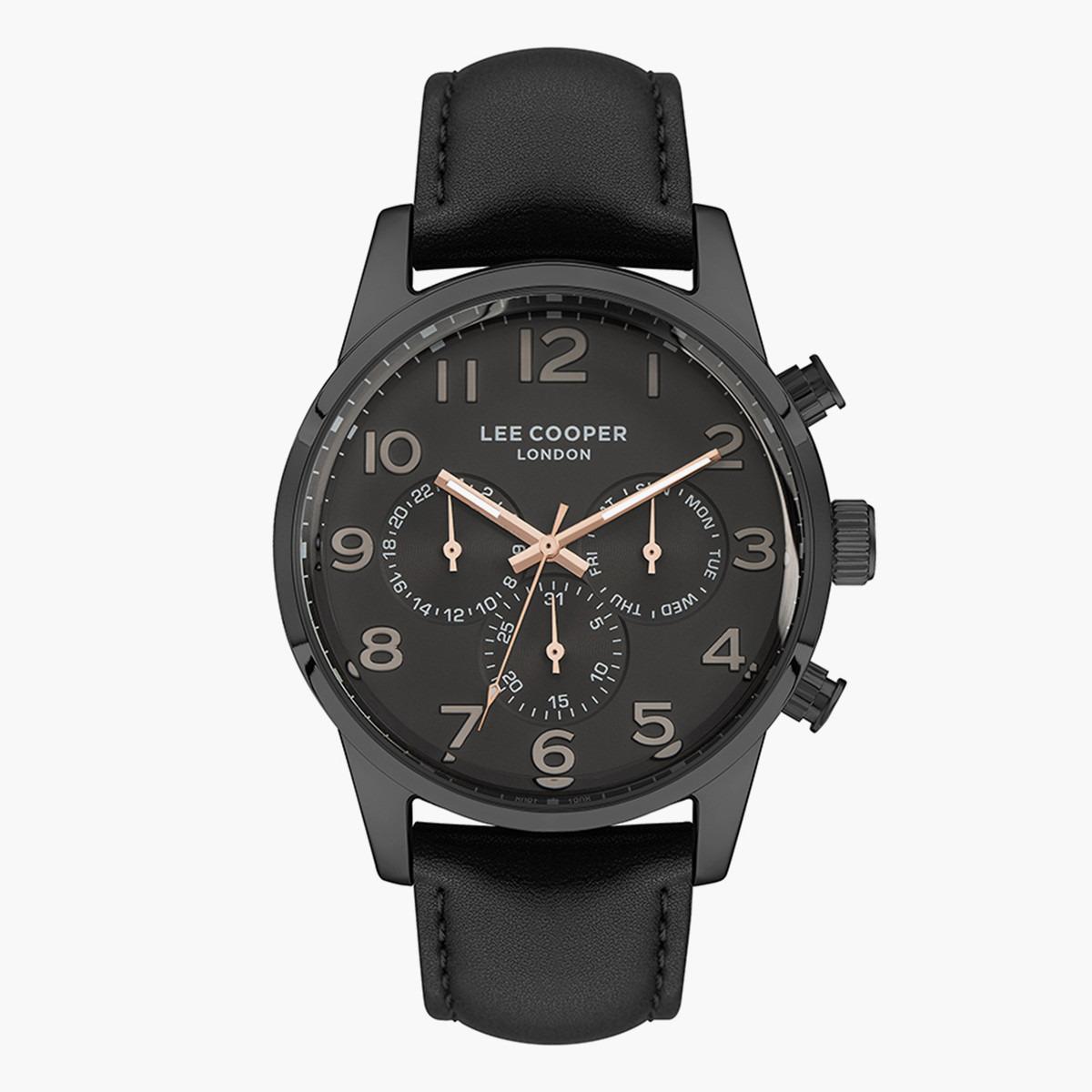 ساعة كرونوغراف من لي كوبر بمينا أسود للرجال - LC07404.061-men-watchesandjewellery-watches-image-1
