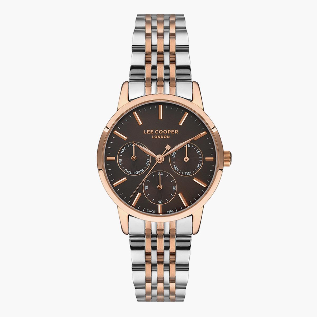 ساعة أنالوج من لي كوبر بمينا بني غامق للنساء - LC07358.540-women-watchesandjewellery-watches-image-1