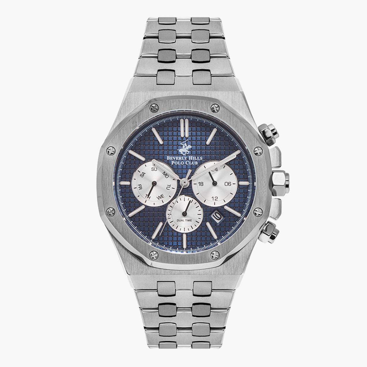 ساعة بيفرلي هيلز بولو كلوب من كرونوغراف للرجال بسوار معدني فضي - BP3051X.390-men-watchesandjewellery-watches-image-1