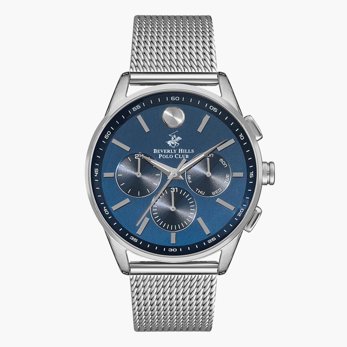 ساعة بيفرلي هيلز بولو كلوب من كرونوغراف للرجال بسوار شبكي فضي - BP3263X.390-men-watchesandjewellery-watches-image-1