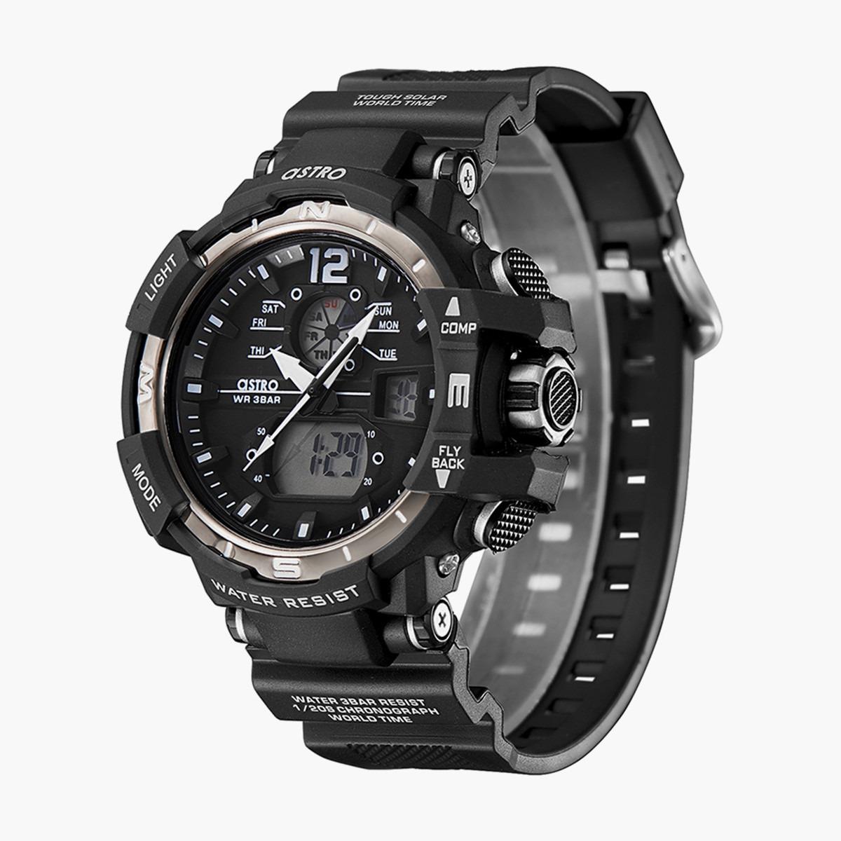 ساعة انالوج-الرقمية من استرو بمينا اسود للرجال - A22809-PPBB-men-watchesandjewellery-watches-image-2