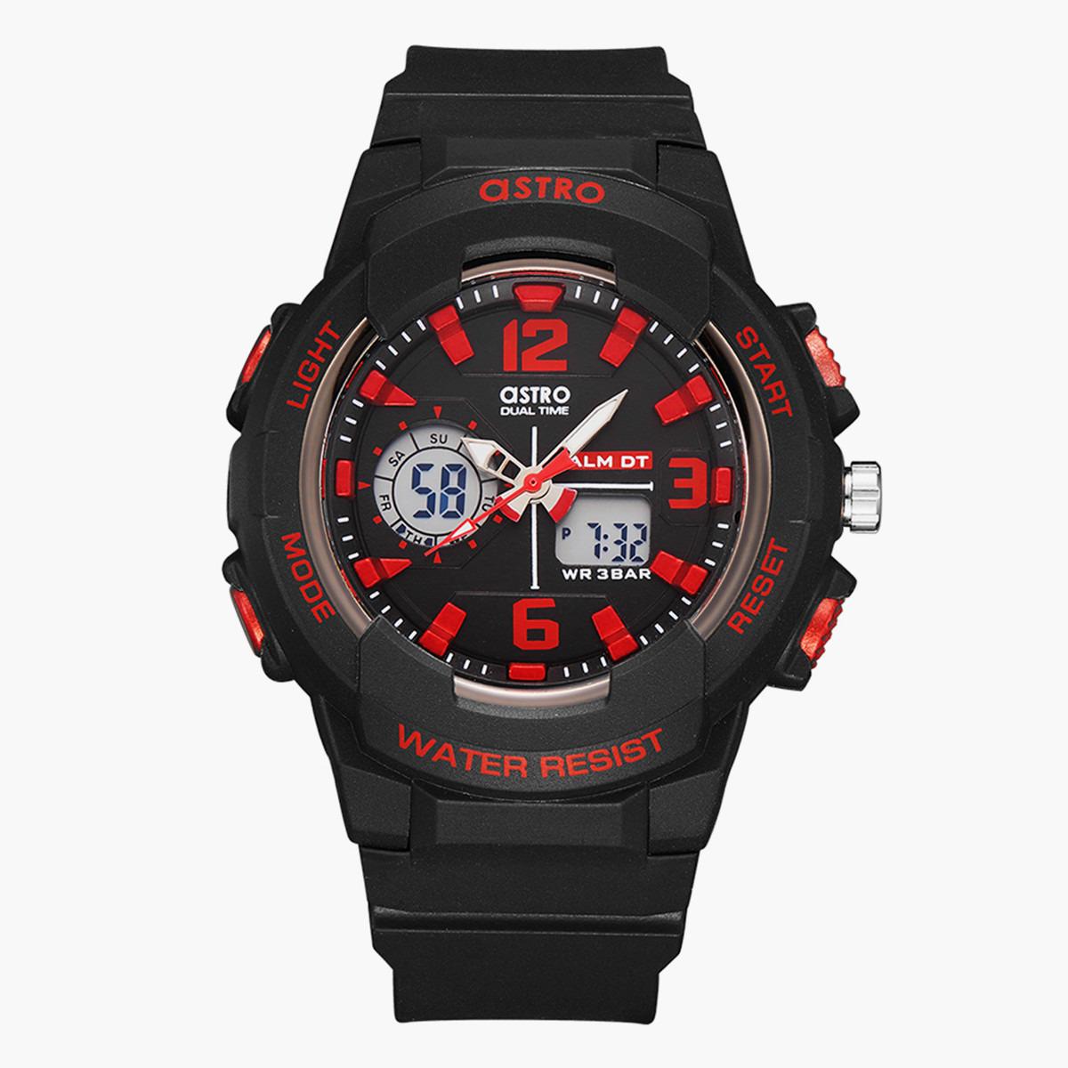 ساعة انالوج-الرقمية من استرو بمينا اسود للاطفال - A22808-PPBBR-boys-accessories-watches-image-1