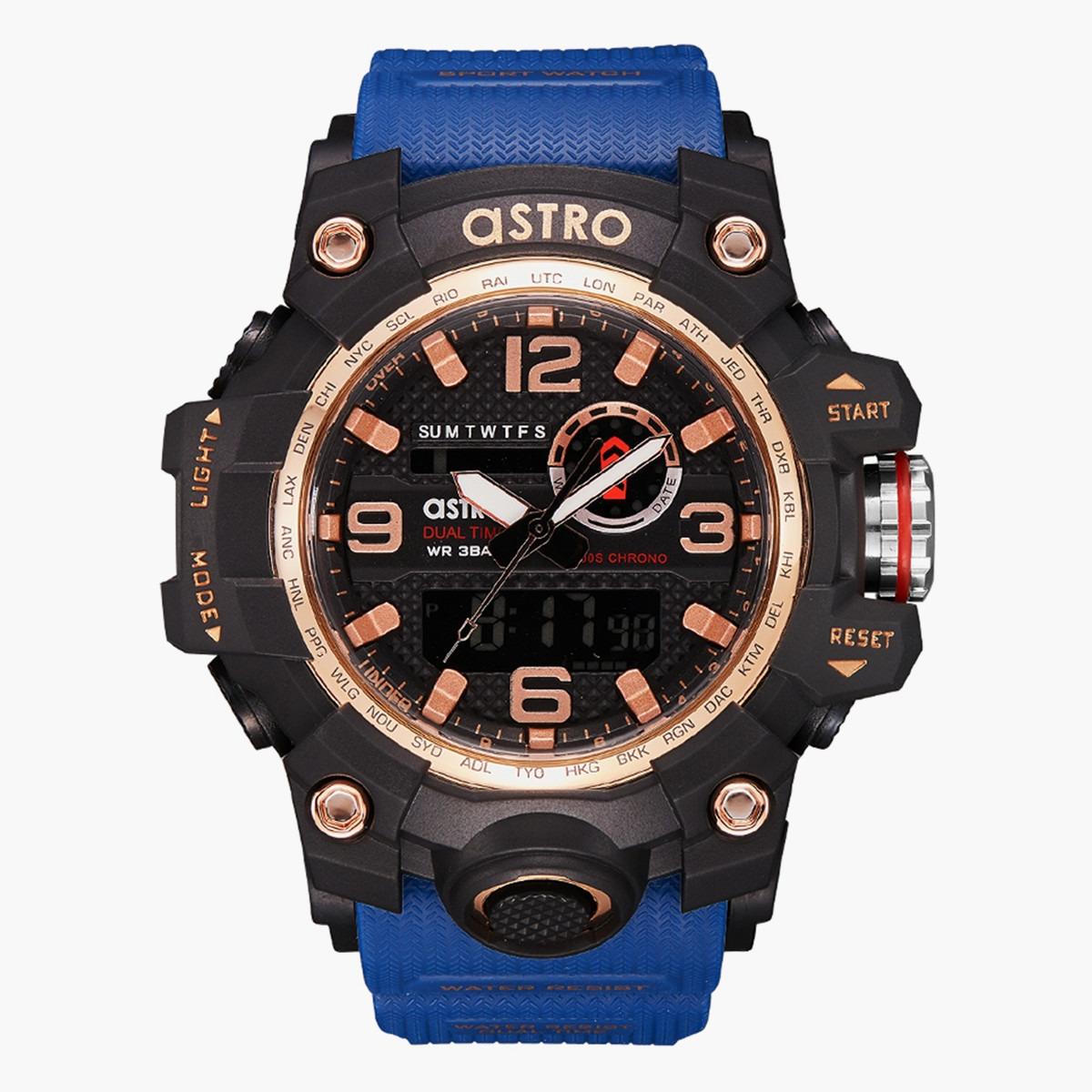 ساعة انالوج-الرقمية من استرو بمينا اسود للرجال - A22803-PPLBK-men-watchesandjewellery-watches-image-1