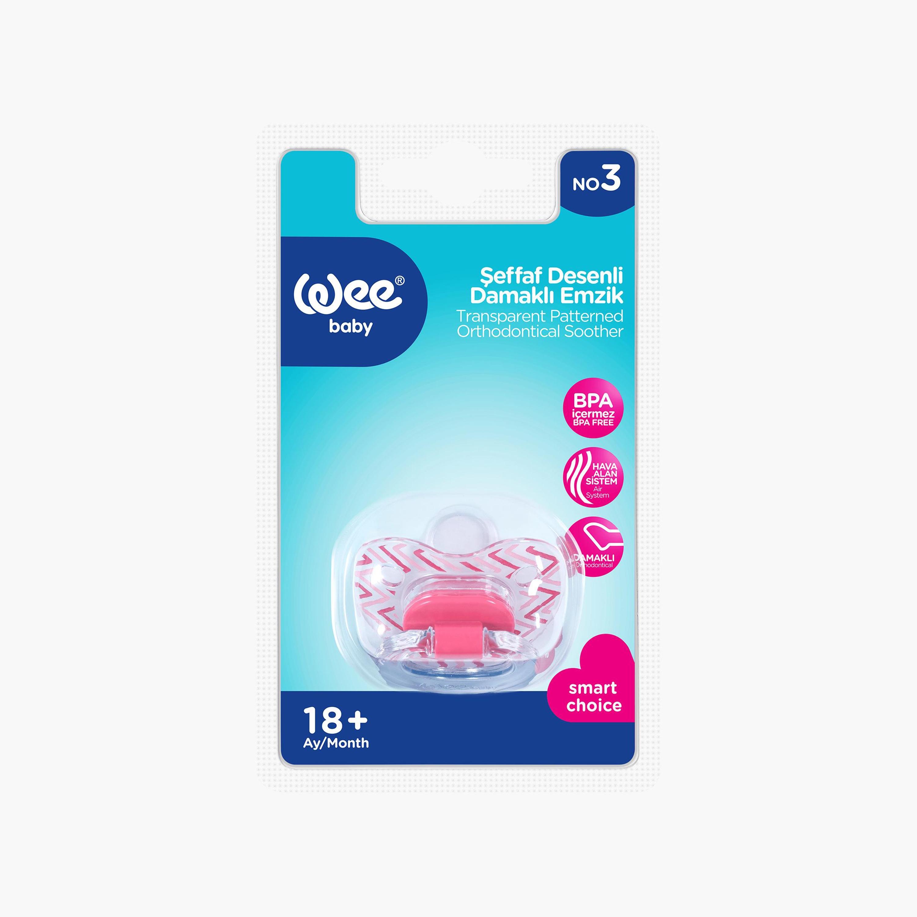 Wee Baby Assorted Transparent Patterned Orthodontical Soother - 18+ months-baby-feeding-pacifiers-image-1