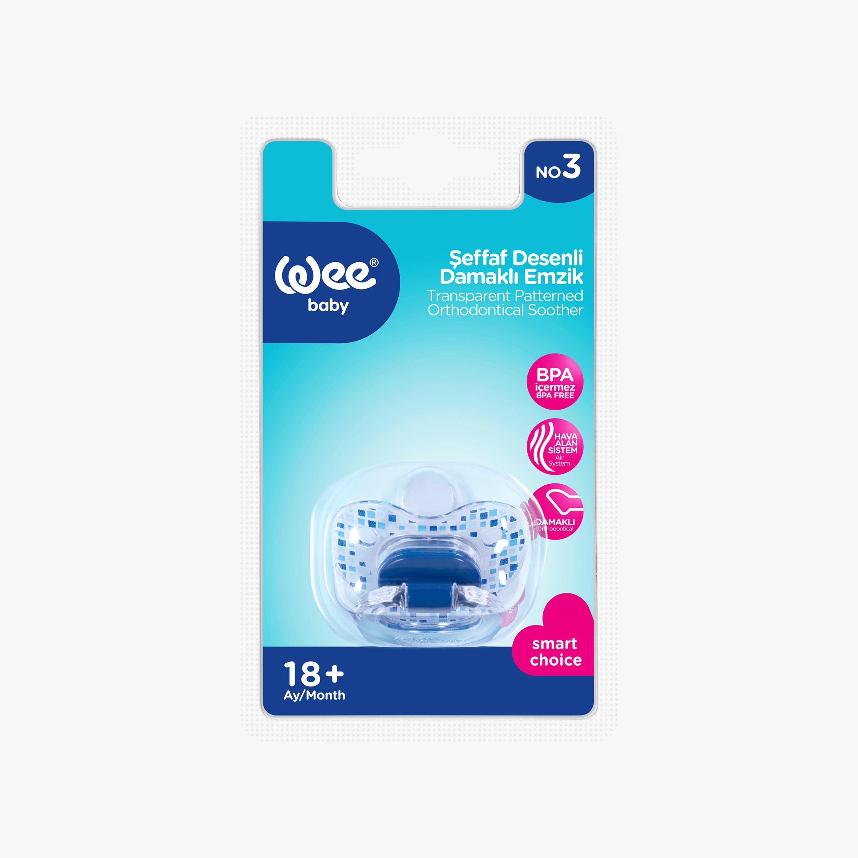 Wee Baby Assorted Transparent Patterned Orthodontical Soother - 18+ months-baby-feeding-pacifiers-image-2