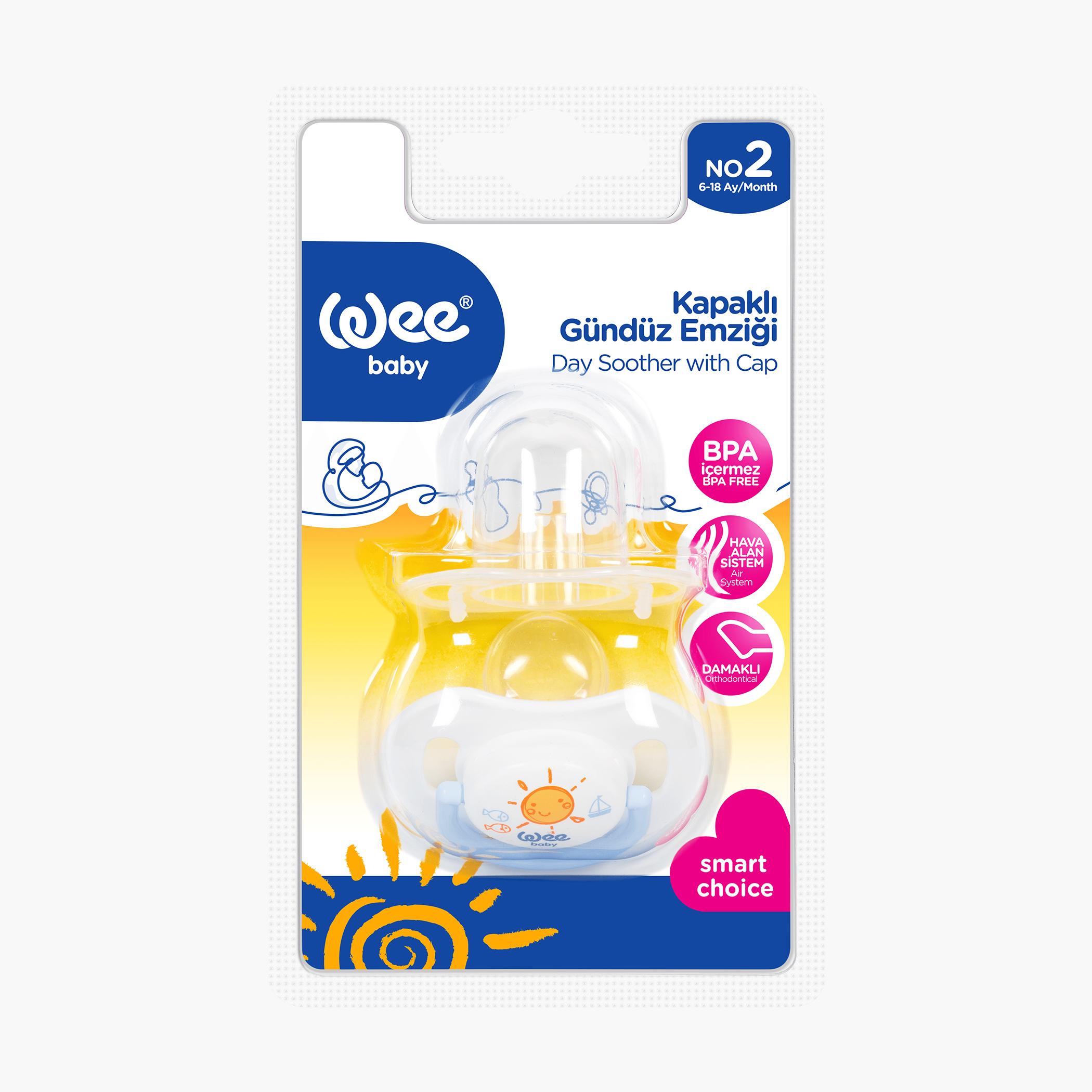 Wee Baby Assorted Day Soother with Cap - 6-18 months-baby-feeding-pacifiers-image-1