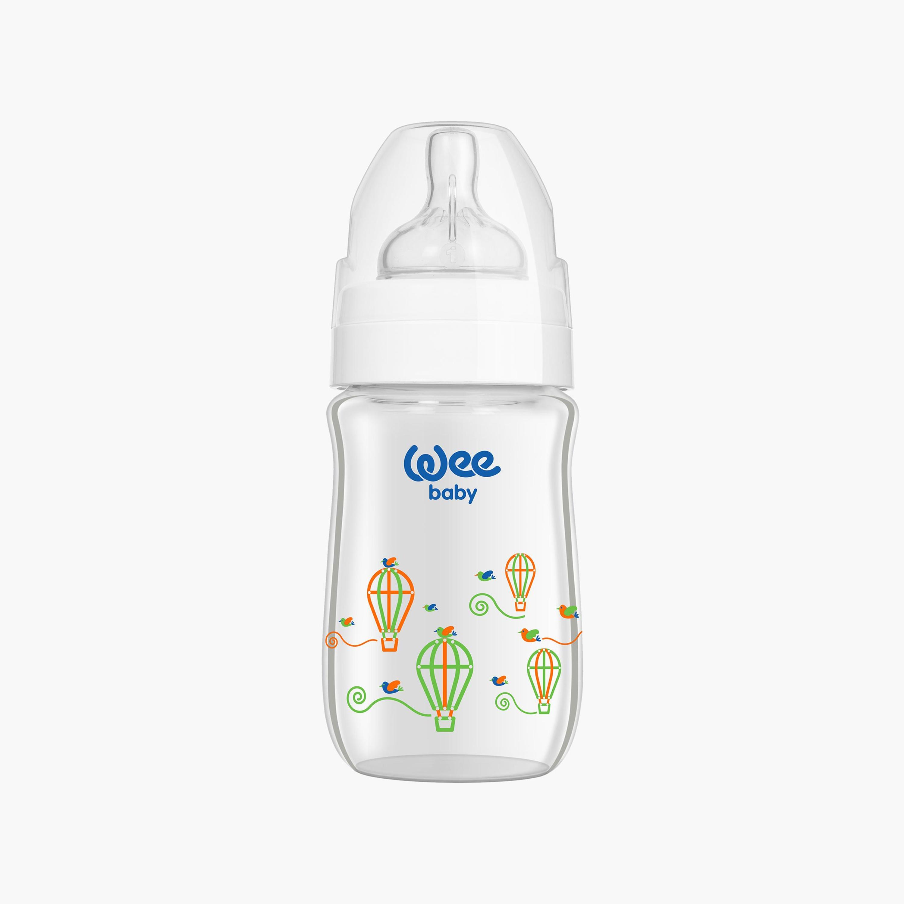 Wee Baby Glass Feeding Bottle with Cap - 180 ml-baby-feeding-feedingbottles-bottlesandteats-image-2