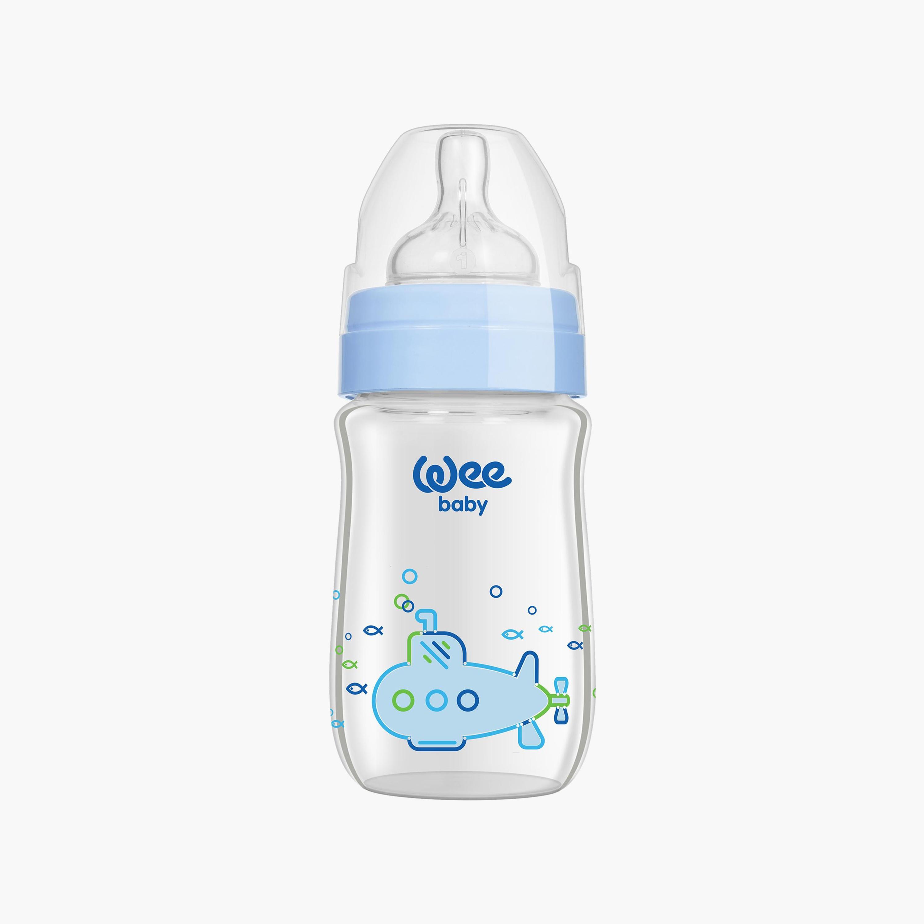 Wee Baby Glass Feeding Bottle with Cap - 180 ml-baby-feeding-feedingbottles-bottlesandteats-image-3