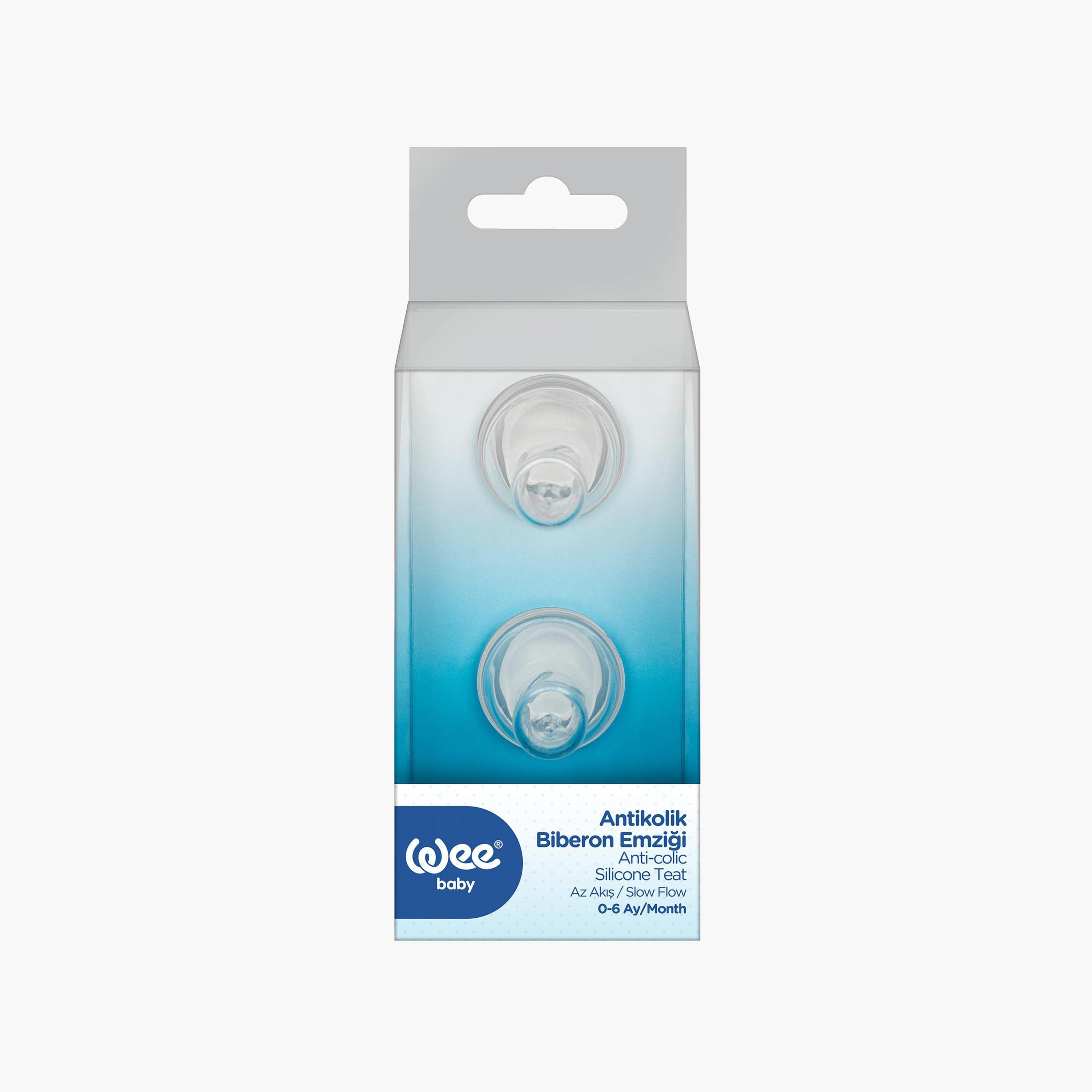 Wee Baby Slow Flow Anti-Colic Silicone Teat - Set of 2-baby-feeding-feedingbottles-bottlesandteats-image-1