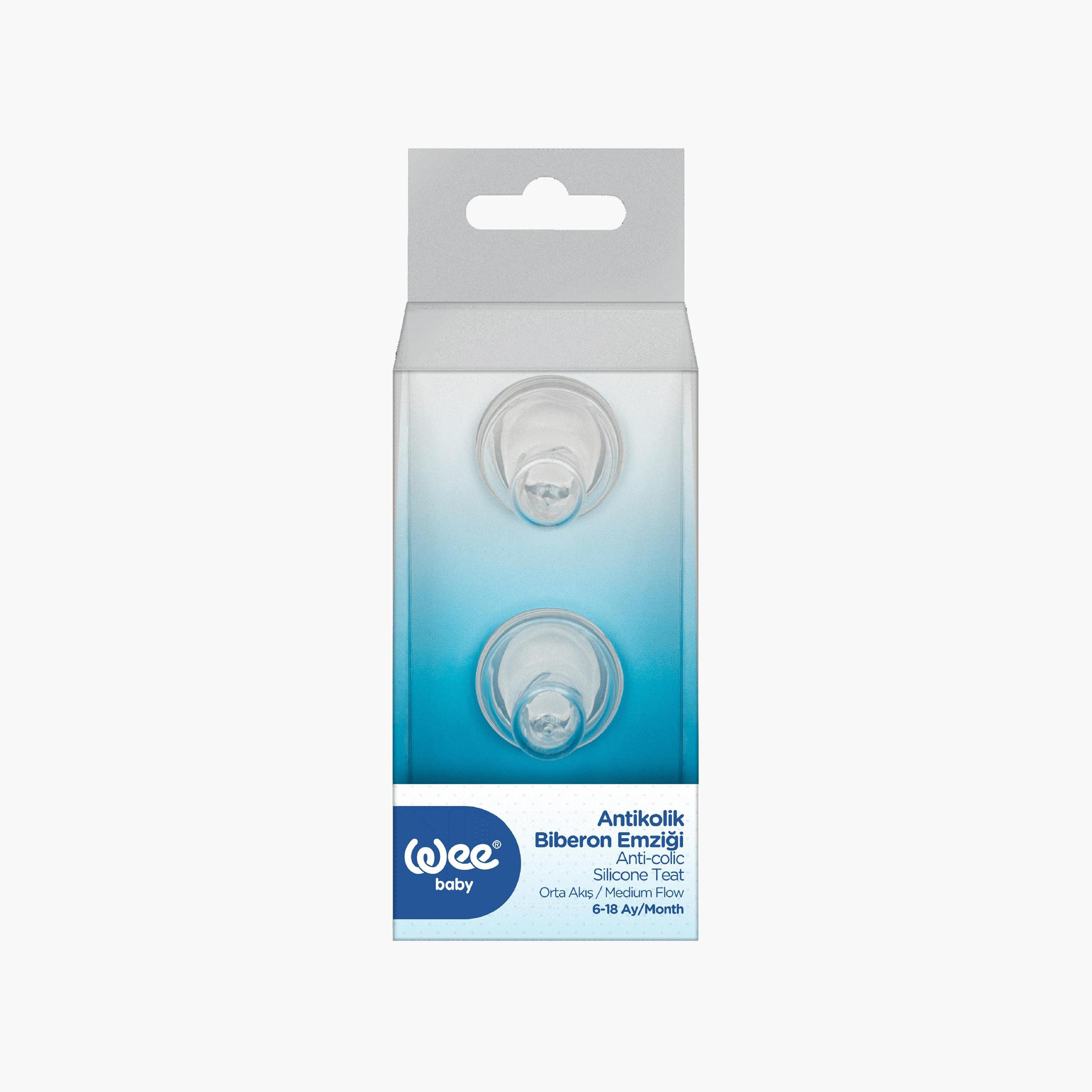 Wee Baby Slow Flow Anti-Colic Silicone Teat - Set of 2-baby-feeding-feedingbottles-bottlesandteats-image-1